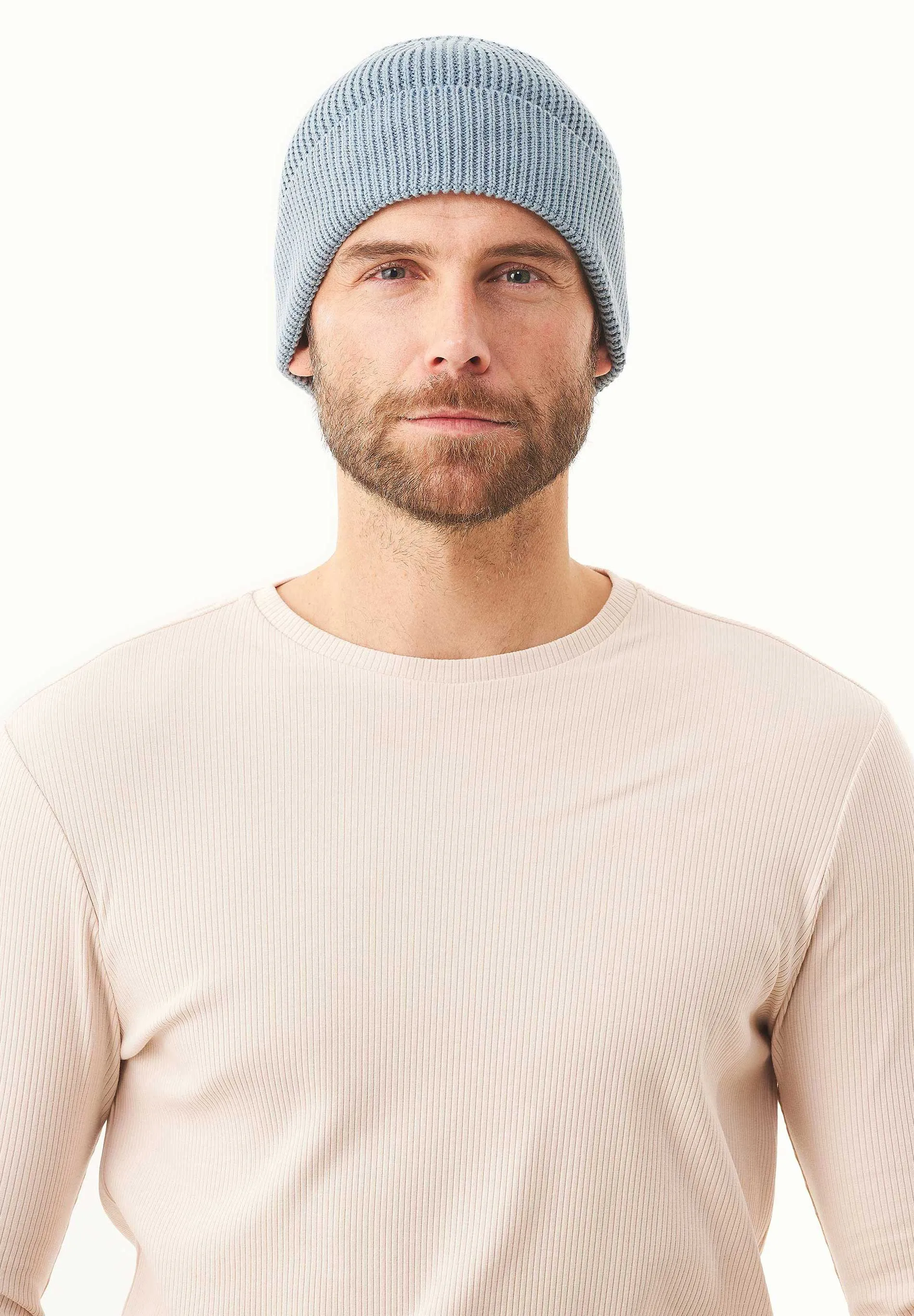 Knitted Organic Cotton Beanie Dusty Blue sold by Ivalo.com product image thumbnail 4
