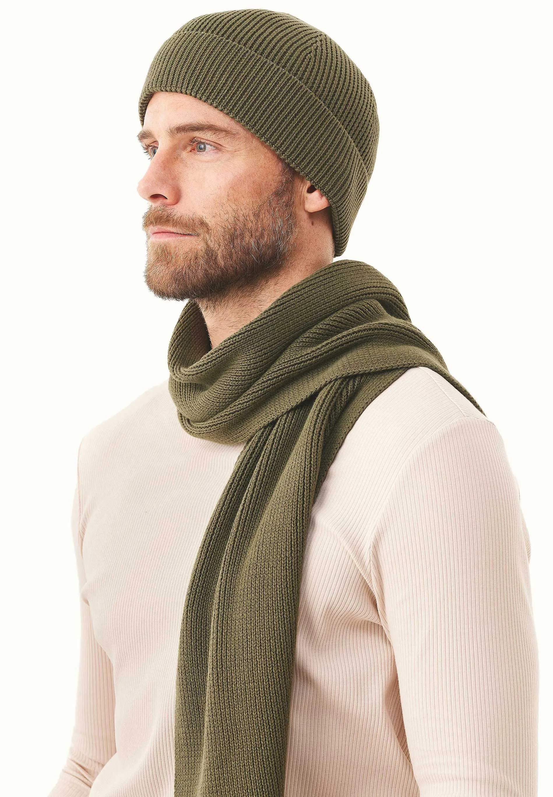 Knitted Organic Cotton Beanie Military Olive sold by Ivalo.com product image thumbnail 4