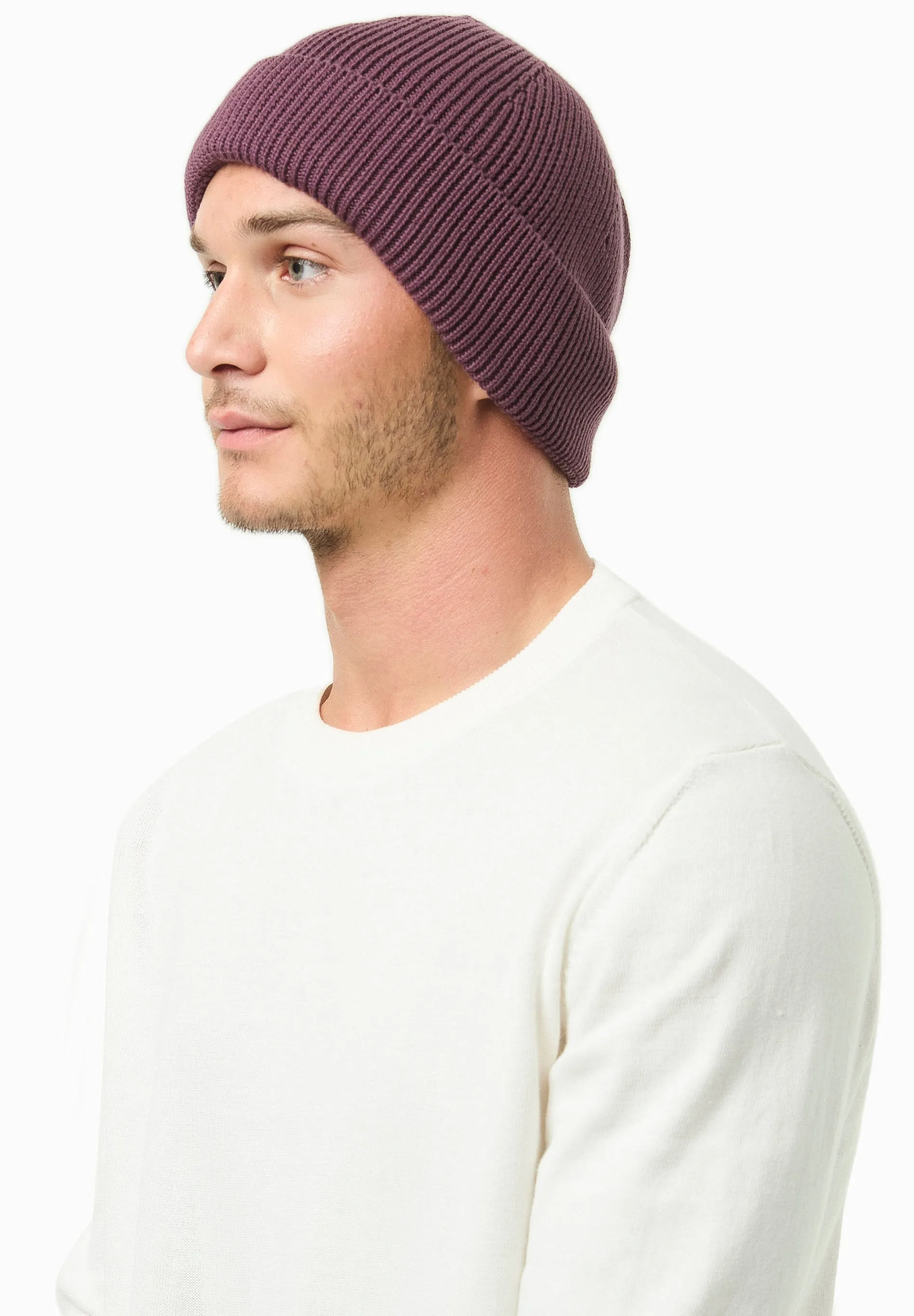 Knitted Organic Cotton Beanie Dark Fig sold by Ivalo.com product image thumbnail 4