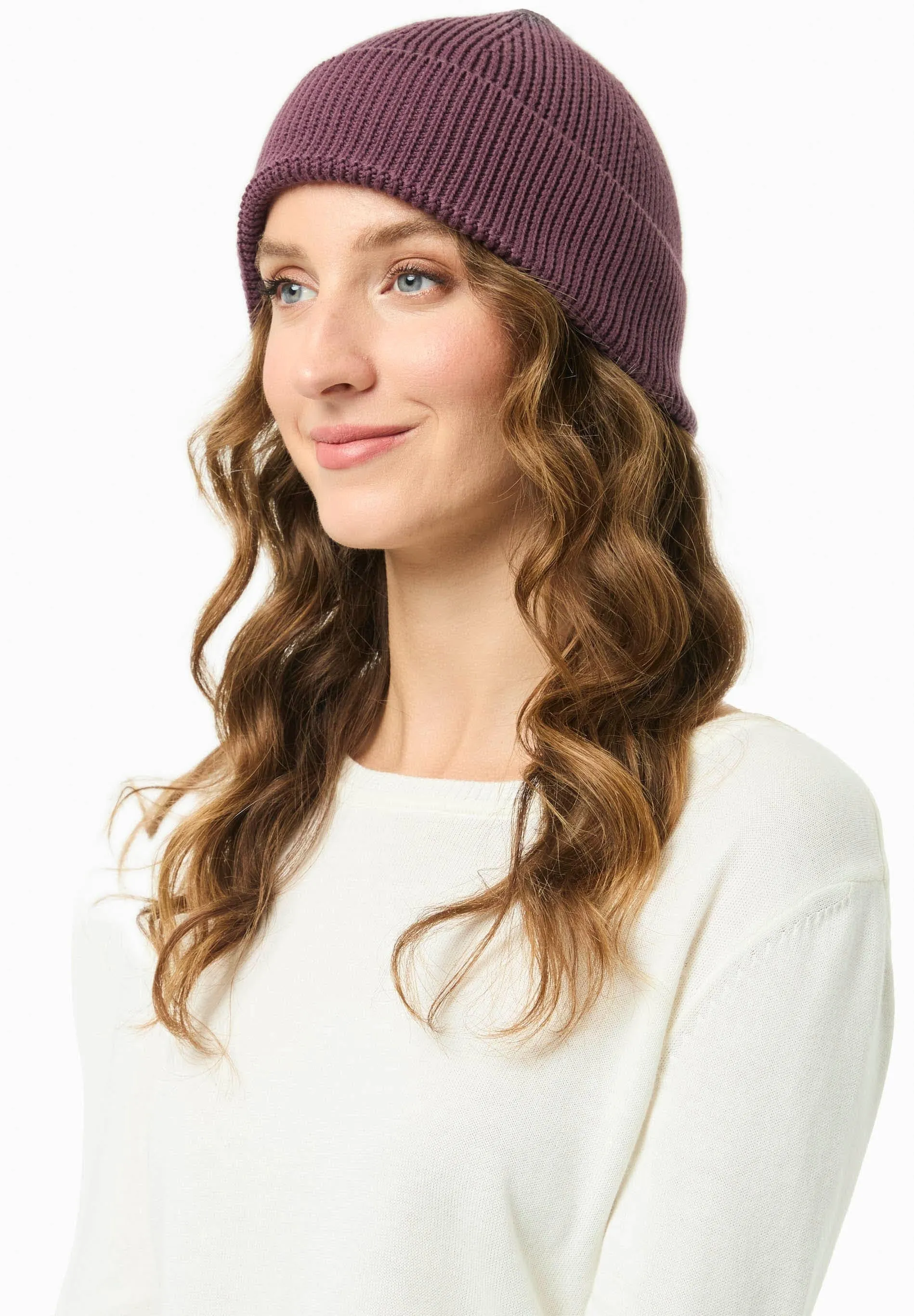 Knitted Organic Cotton Beanie Dark Fig sold by Ivalo.com product image thumbnail 2