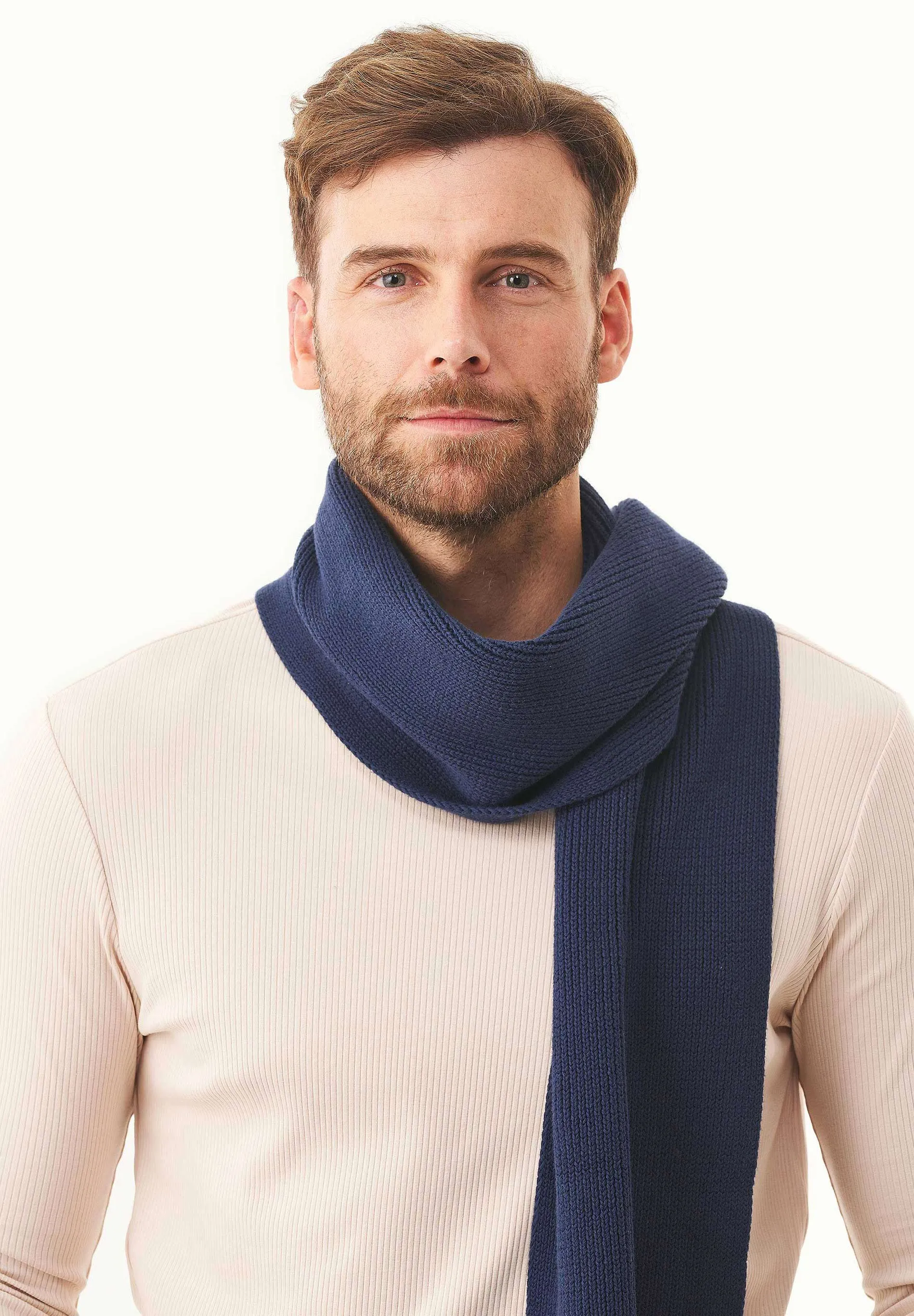 Knitted Organic Cotton Scarf Navy sold by Ivalo.com product image thumbnail 4