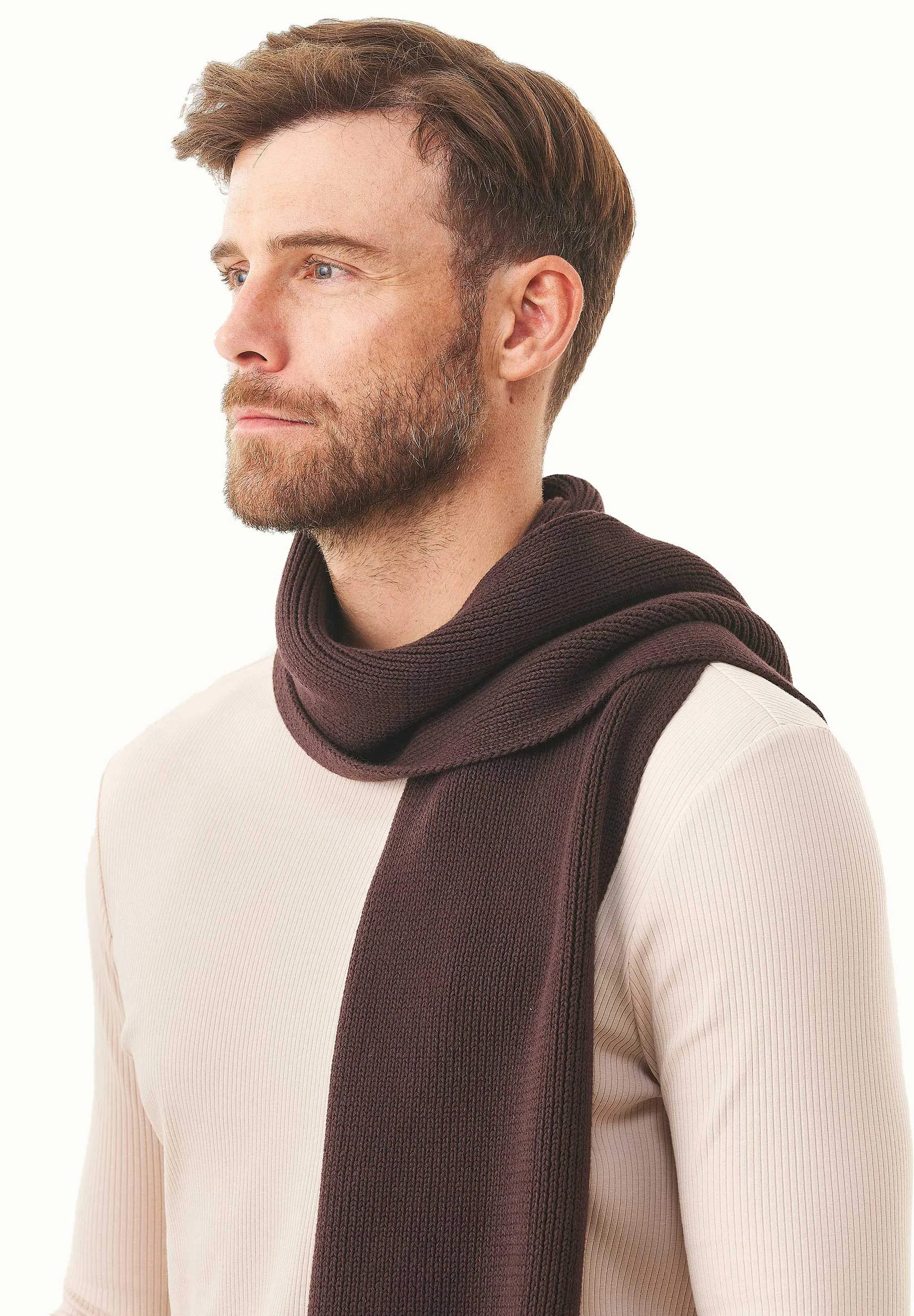 Knitted Organic Cotton Scarf Espresso sold by Ivalo.com product image thumbnail 5