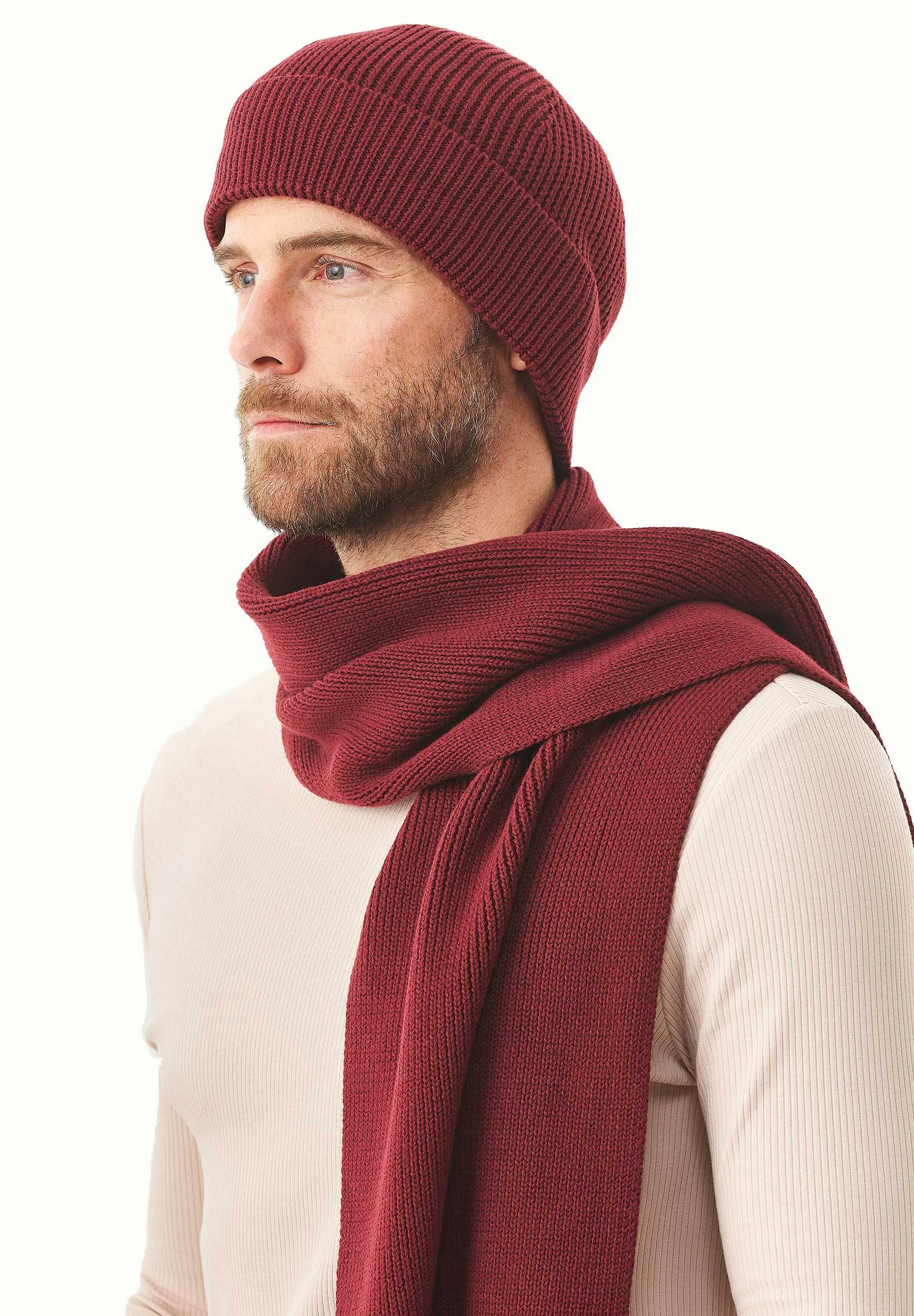 Knitted Organic Cotton Scarf Bordeaux sold by Ivalo.com product image thumbnail 2