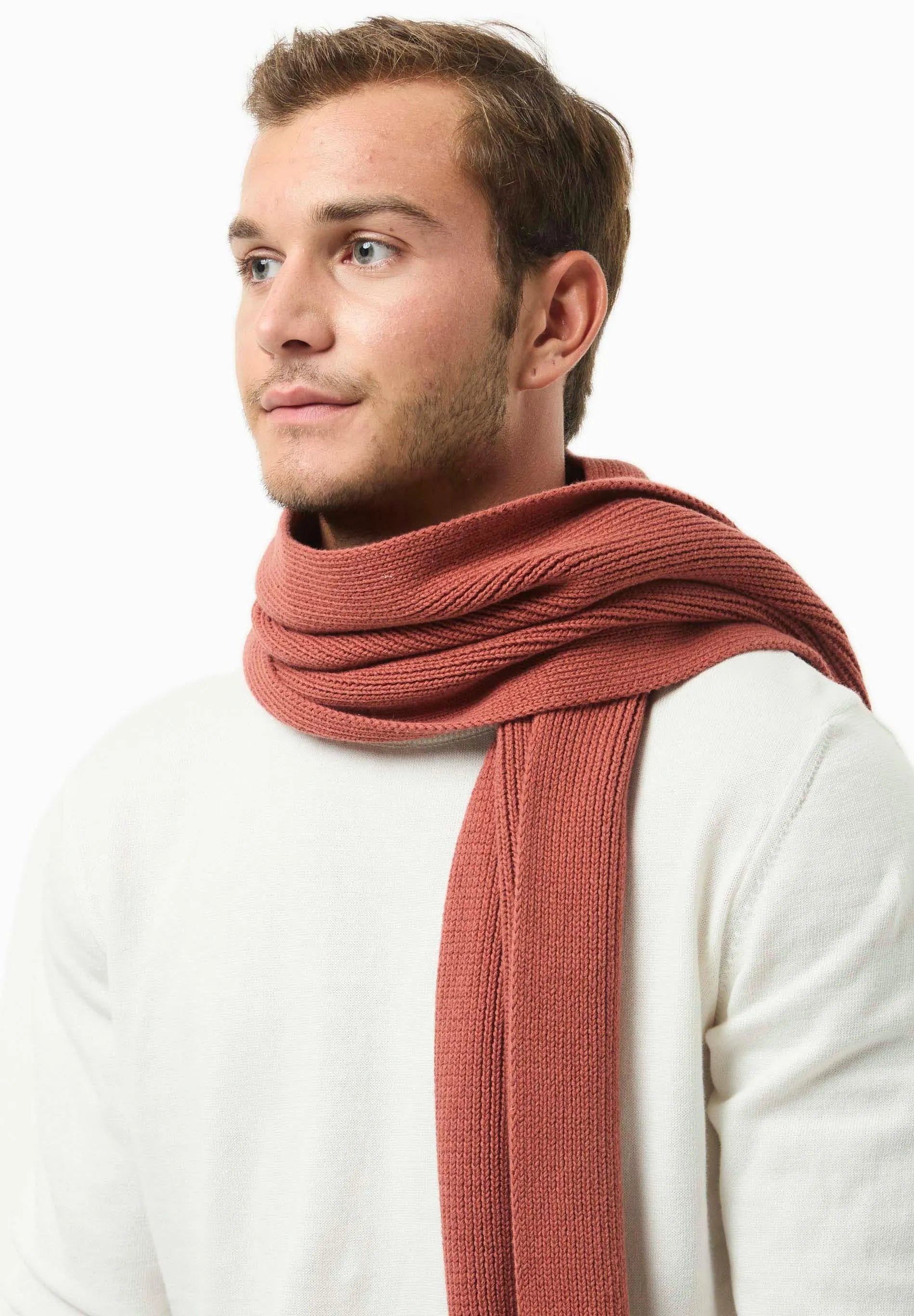 Knitted Organic Cotton Scarf Cinnamon sold by Ivalo.com