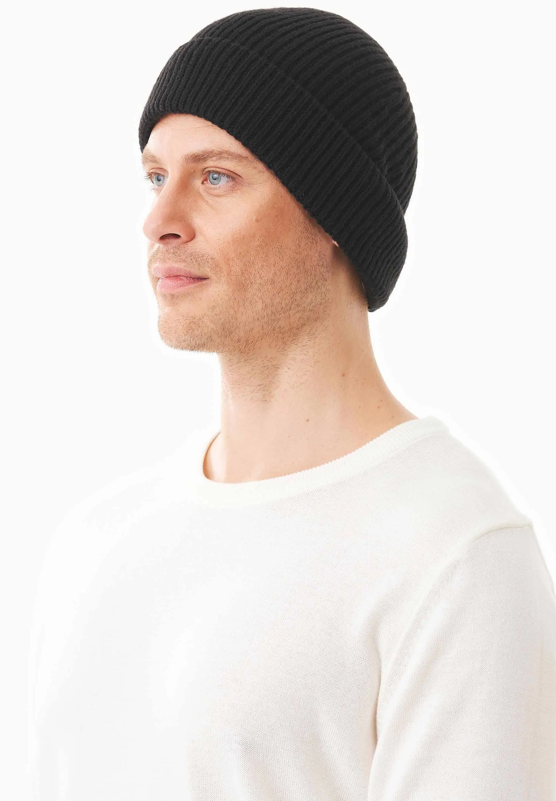 Ribbed Merino Wool Blend Beanie Black sold by Ivalo.com product image thumbnail 4