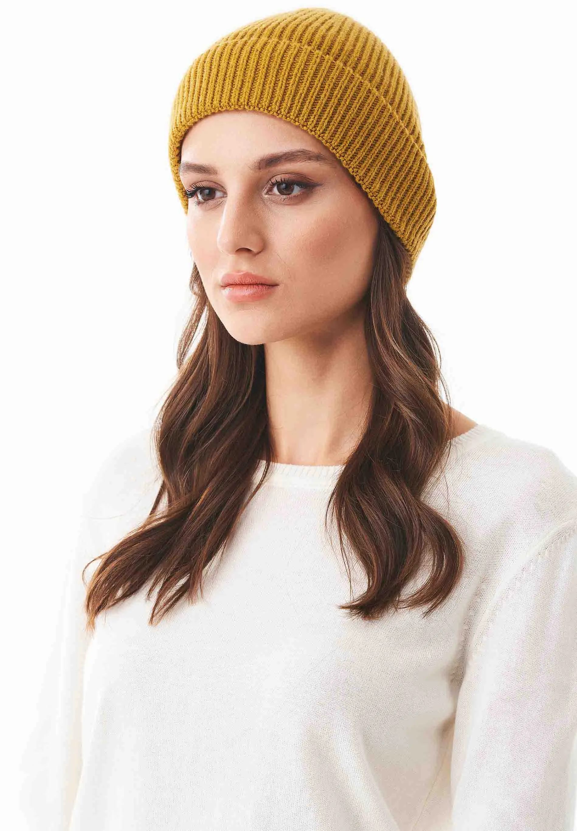 Ribbed Merino Wool Blend Beanie Tobacco Brown sold by Ivalo.com product image thumbnail 3