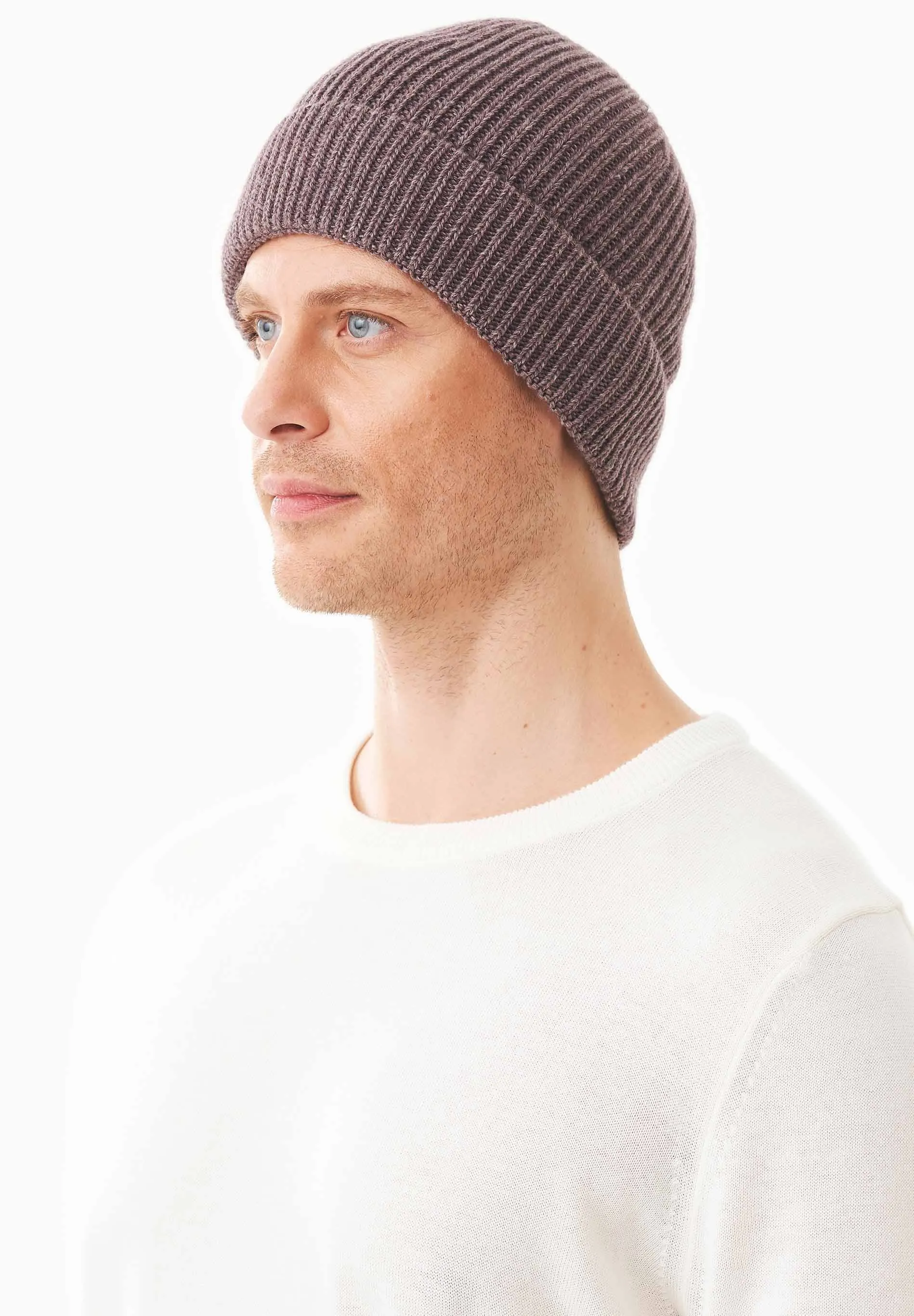Ribbed Merino Wool Blend Beanie Light Brown sold by Ivalo.com product image thumbnail 4