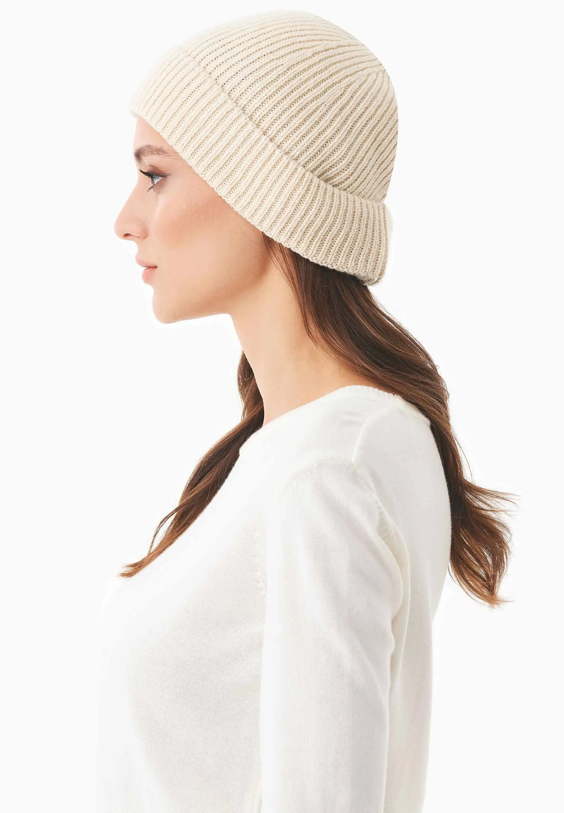 Ribbed Merino Wool Blend Beanie Off White sold by Ivalo.com product image thumbnail 5