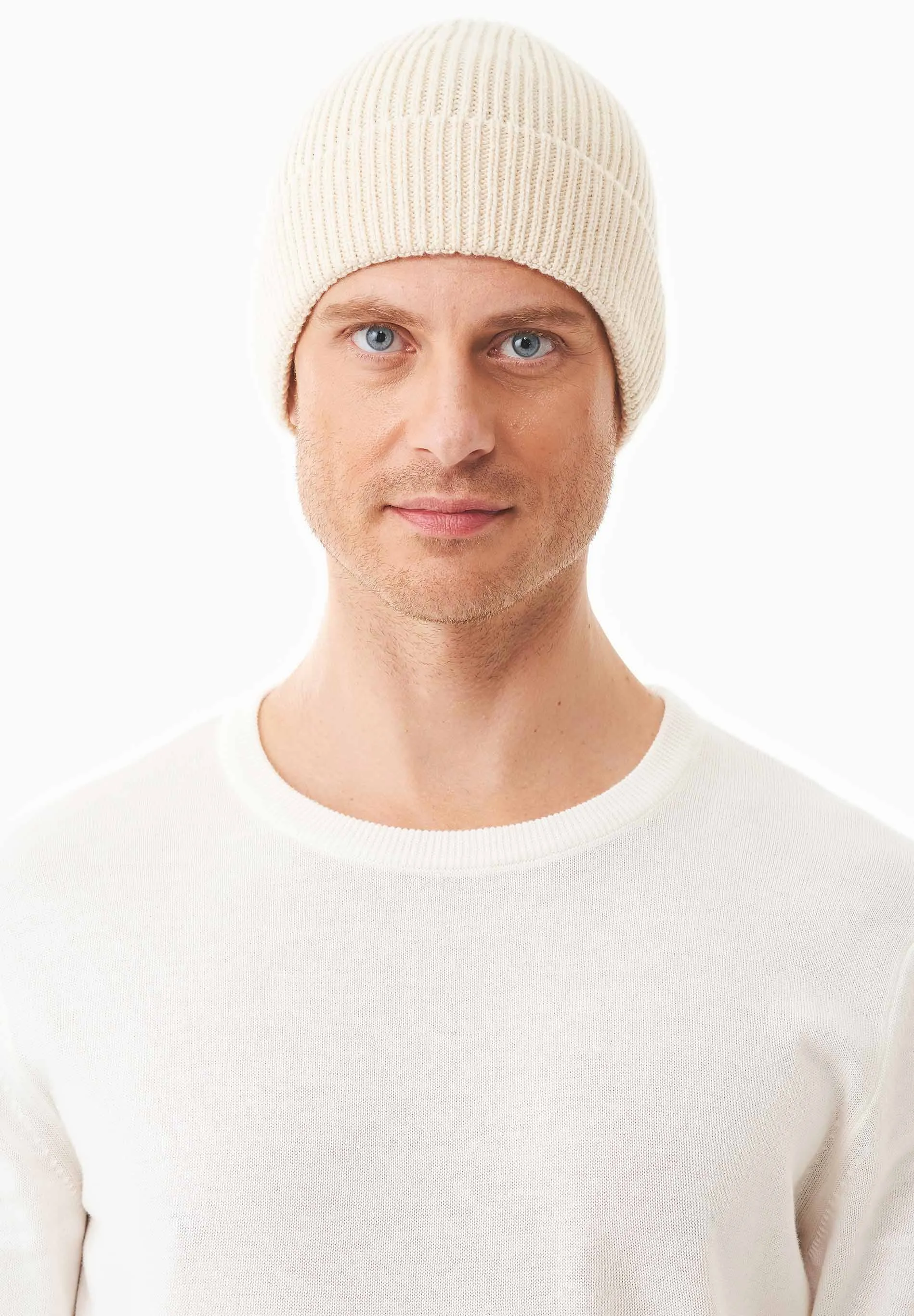 Ribbed Merino Wool Blend Beanie Off White sold by Ivalo.com product image thumbnail 4