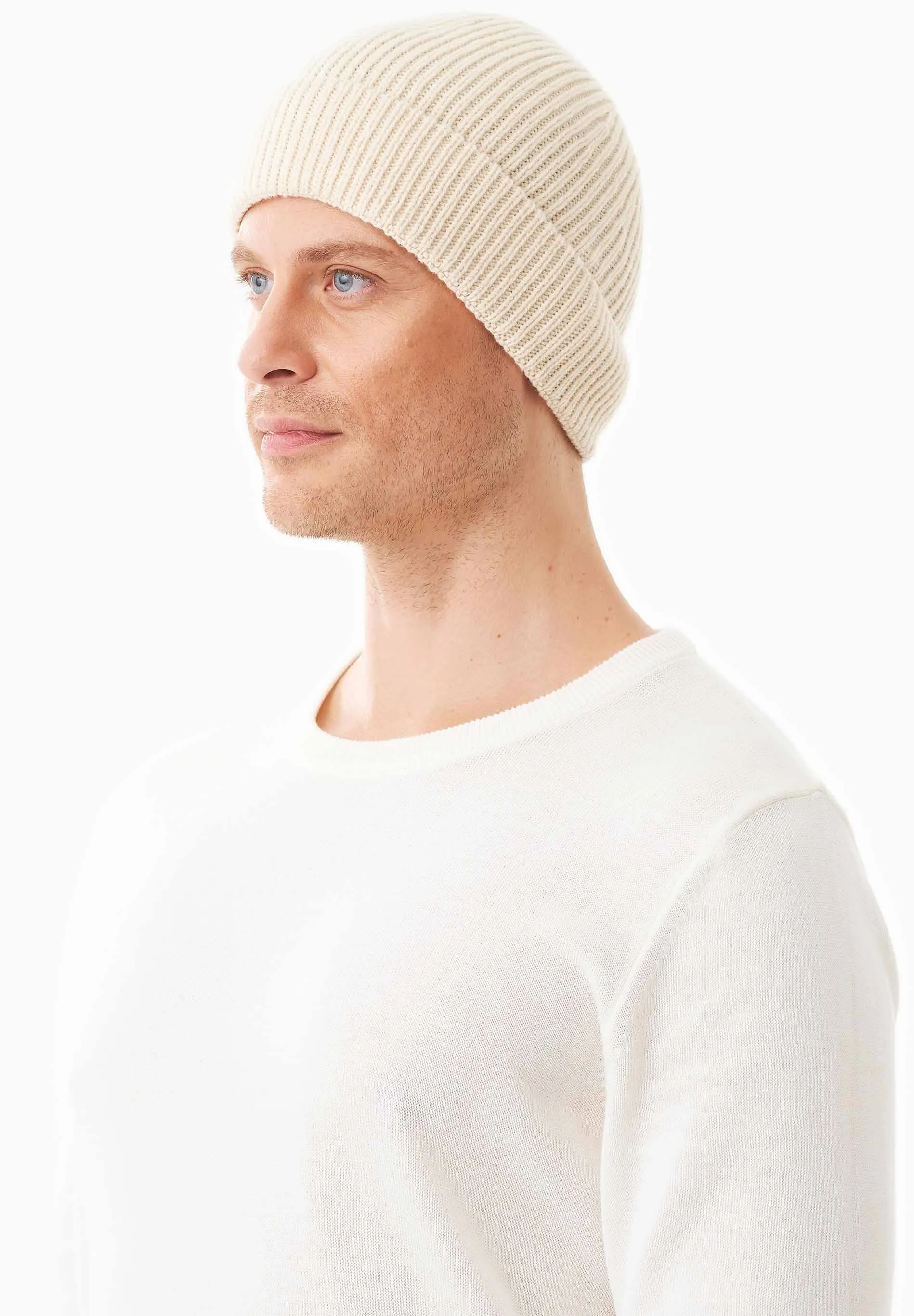 Ribbed Merino Wool Blend Beanie Off White sold by Ivalo.com product image thumbnail 2