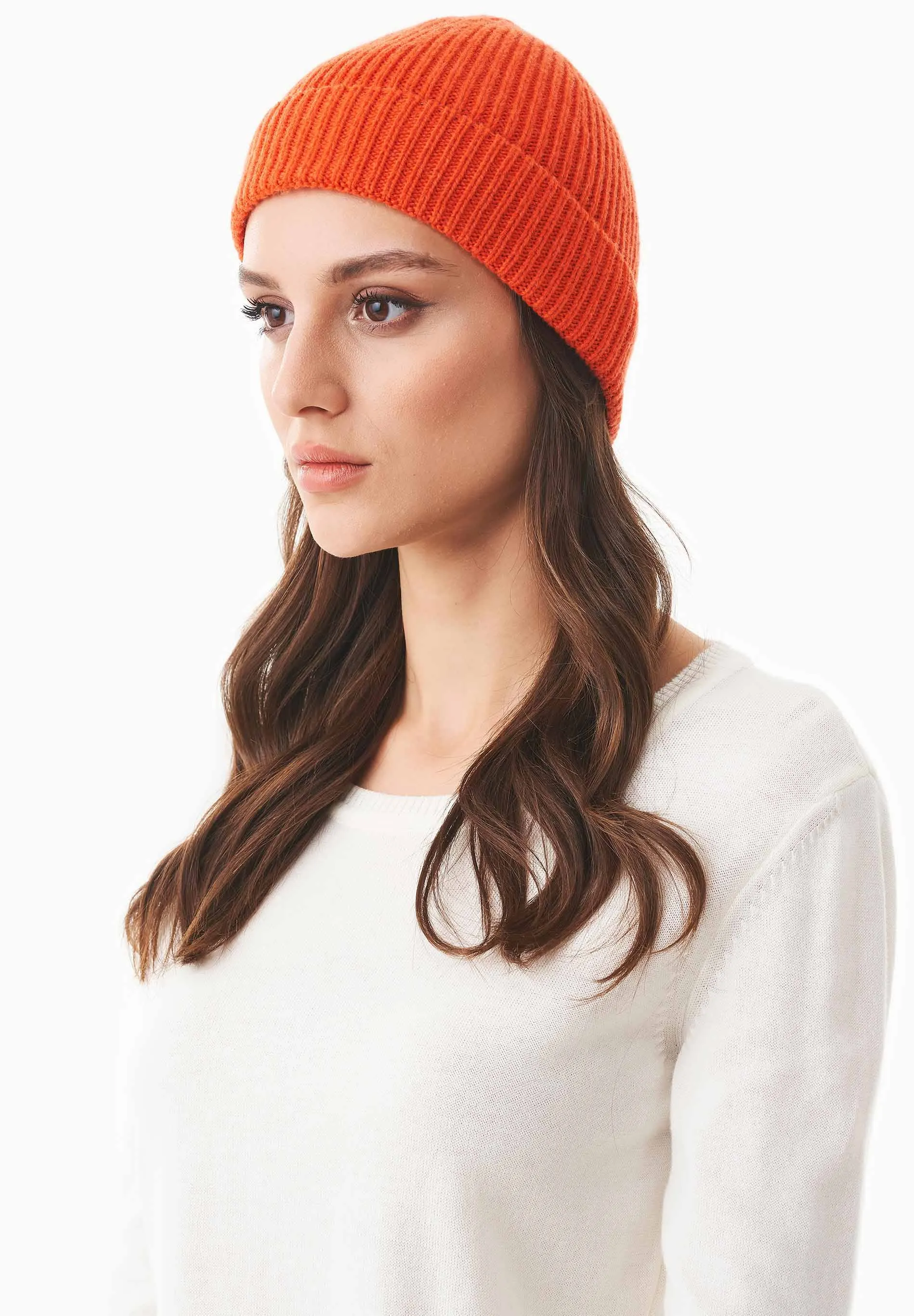 Ribbed Merino Wool Blend Beanie Saffron sold by Ivalo.com product image thumbnail 2