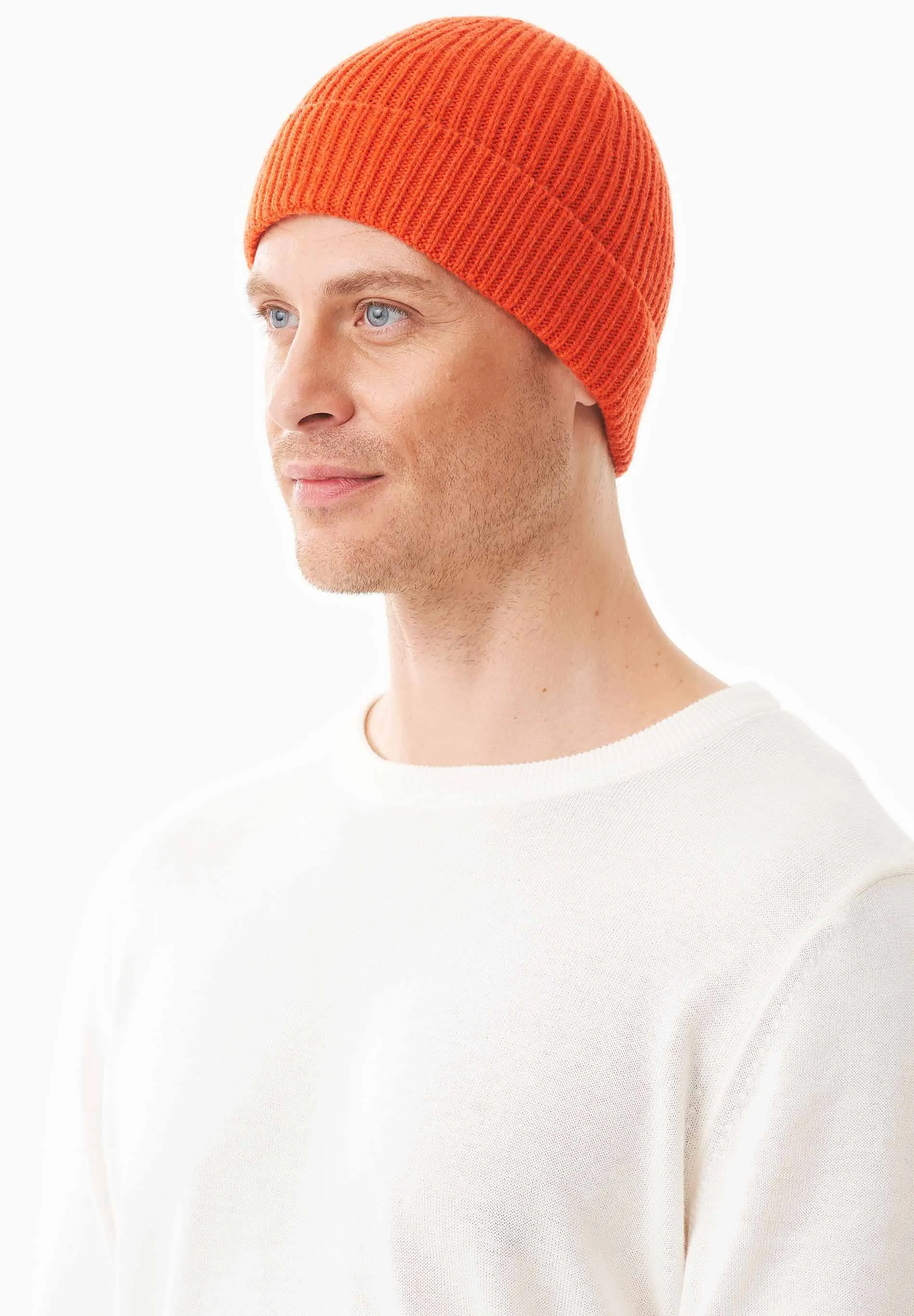 Ribbed Merino Wool Blend Beanie Saffron sold by Ivalo.com product image thumbnail 4