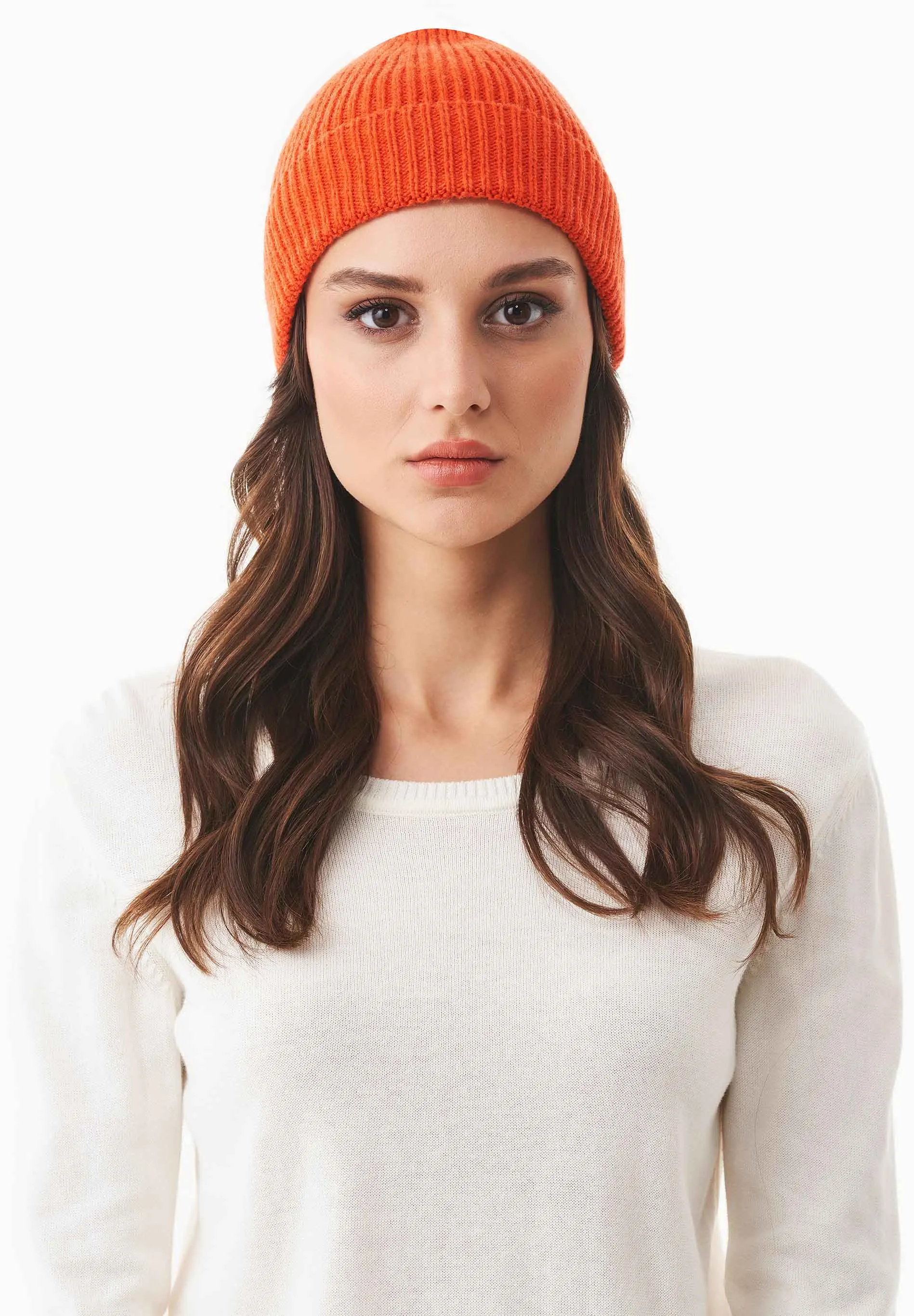 Ribbed Merino Wool Blend Beanie Saffron sold by Ivalo.com product image thumbnail 3