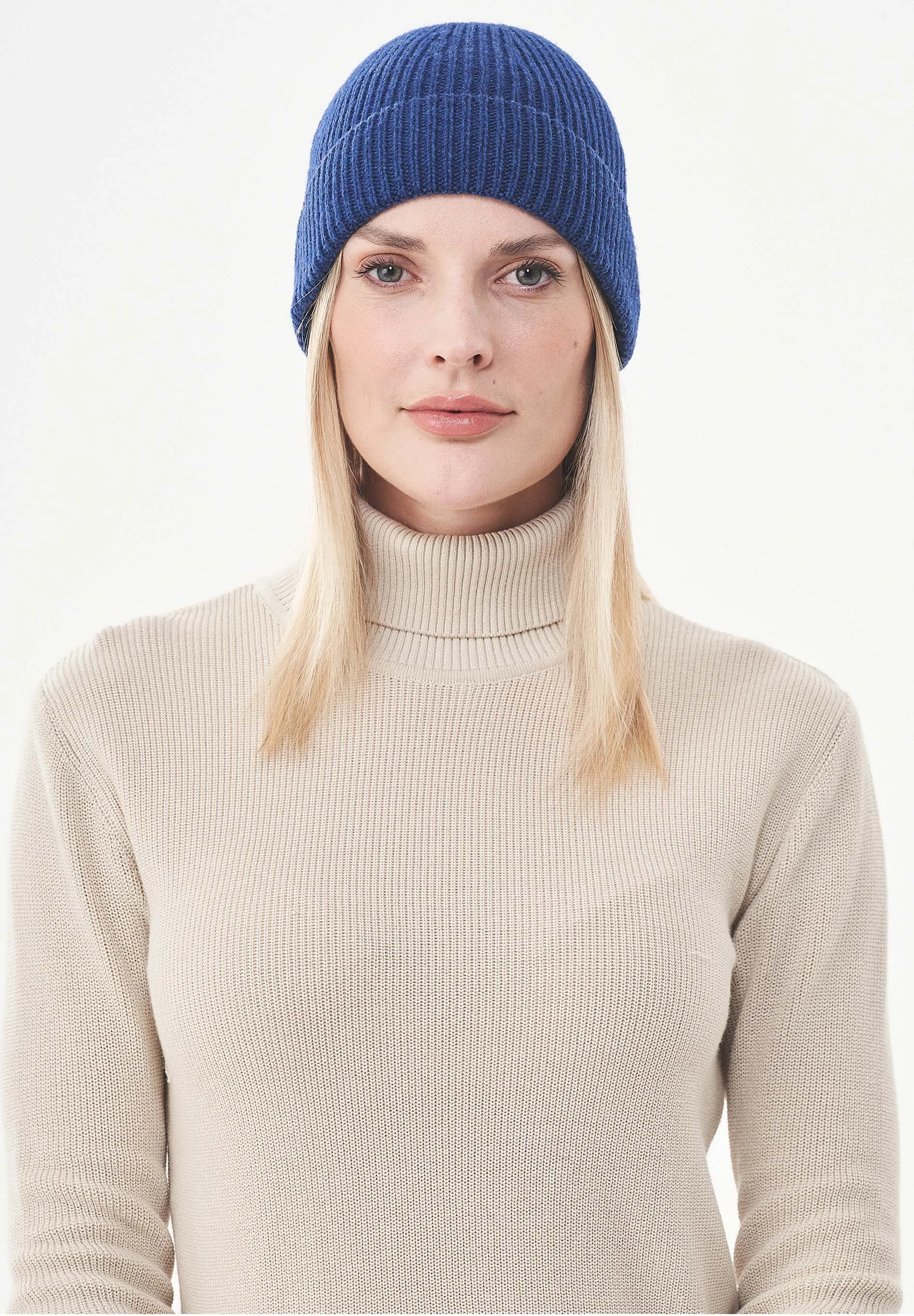 Ribbed Merino Wool Blend Beanie Petrol Blue sold by Ivalo.com product image thumbnail 3