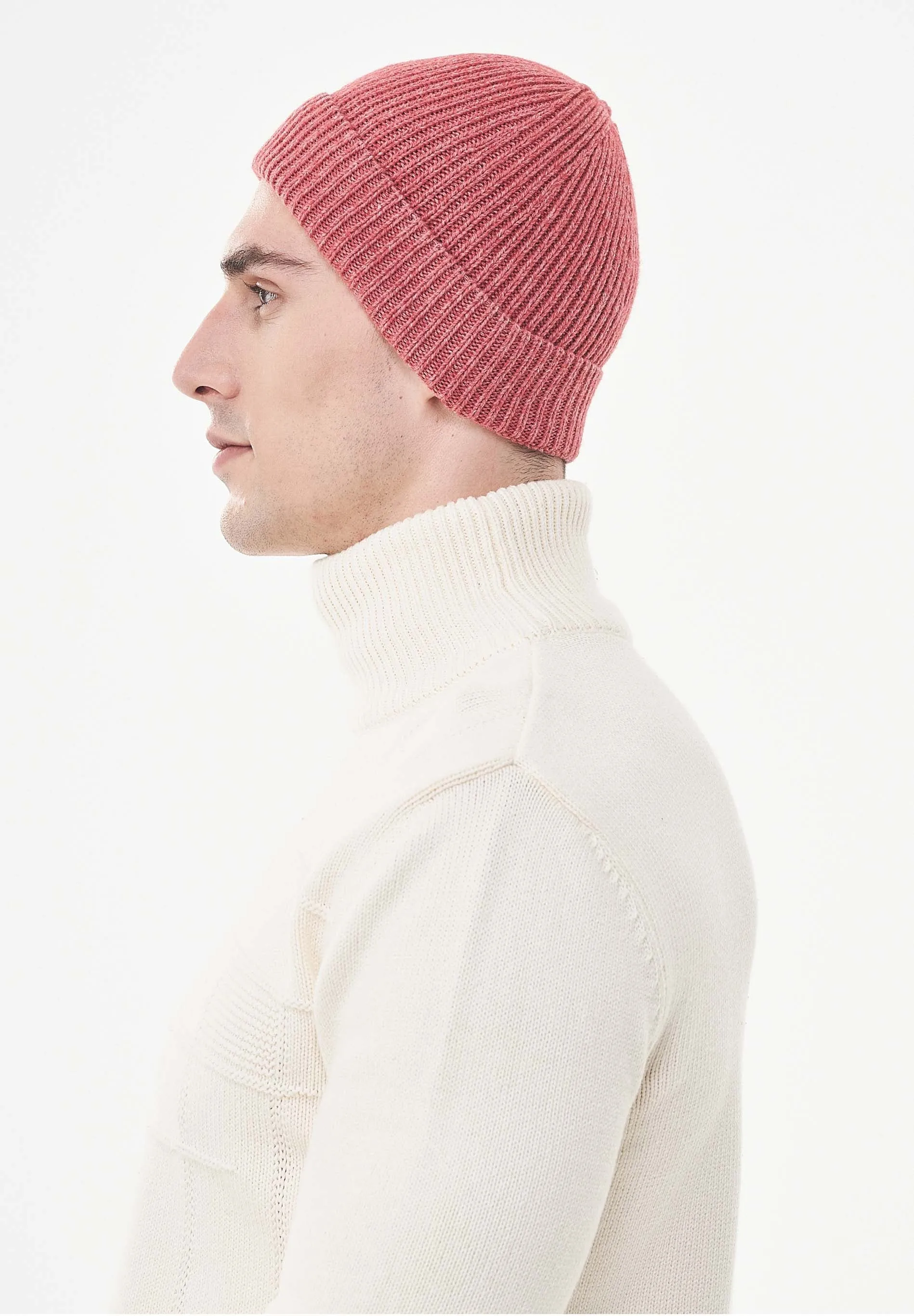 Ribbed Merino Wool Blend Beanie Red sold by Ivalo.com product image thumbnail 2