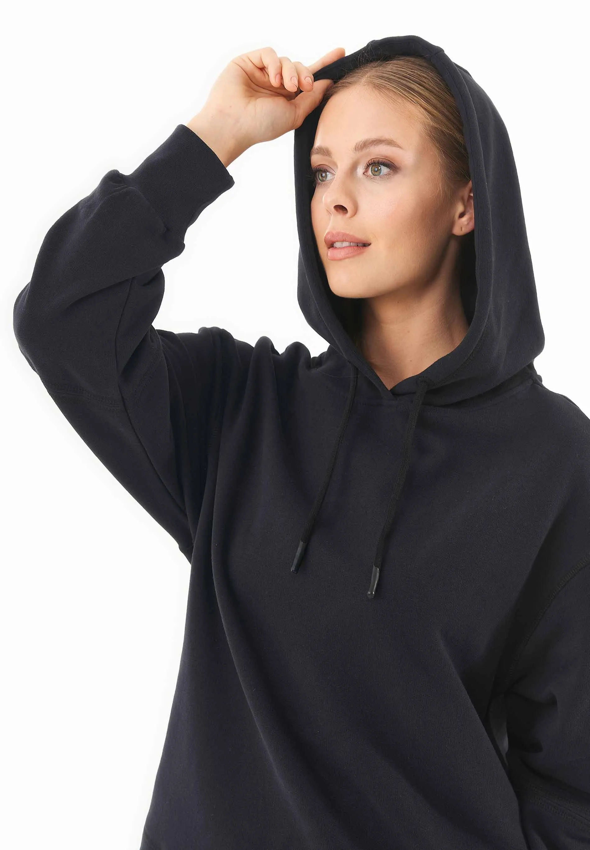 Balloon Sleeve Organic Cotton Hoodie Black sold by Ivalo.com product image thumbnail 5