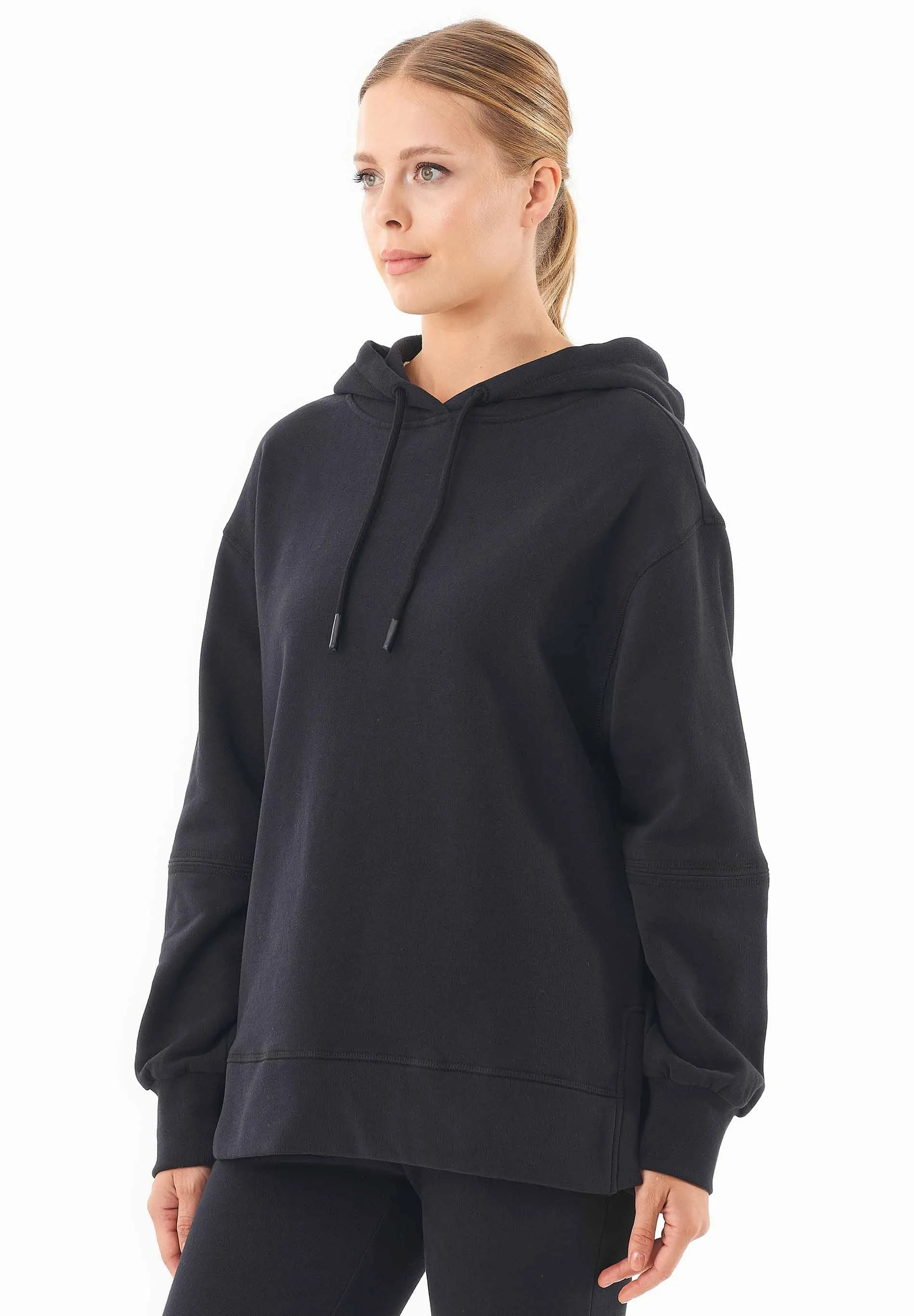 Balloon Sleeve Organic Cotton Hoodie Black sold by Ivalo.com