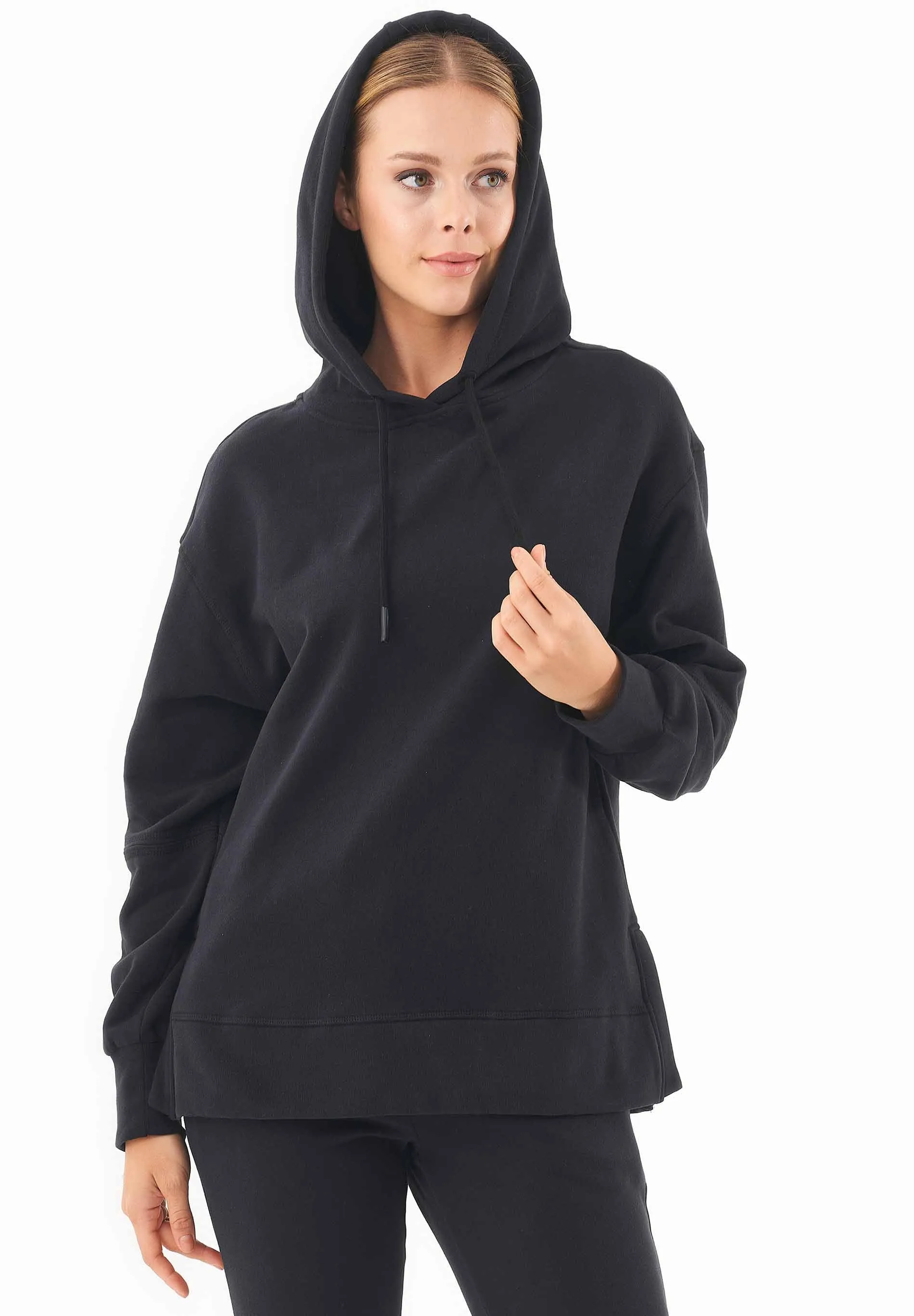 Balloon Sleeve Organic Cotton Hoodie Black sold by Ivalo.com product image thumbnail 3