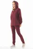 Balloon Sleeve Organic Cotton Hoodie Bordeaux sold by Ivalo.com