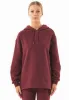 Balloon Sleeve Organic Cotton Hoodie Bordeaux sold by Ivalo.com