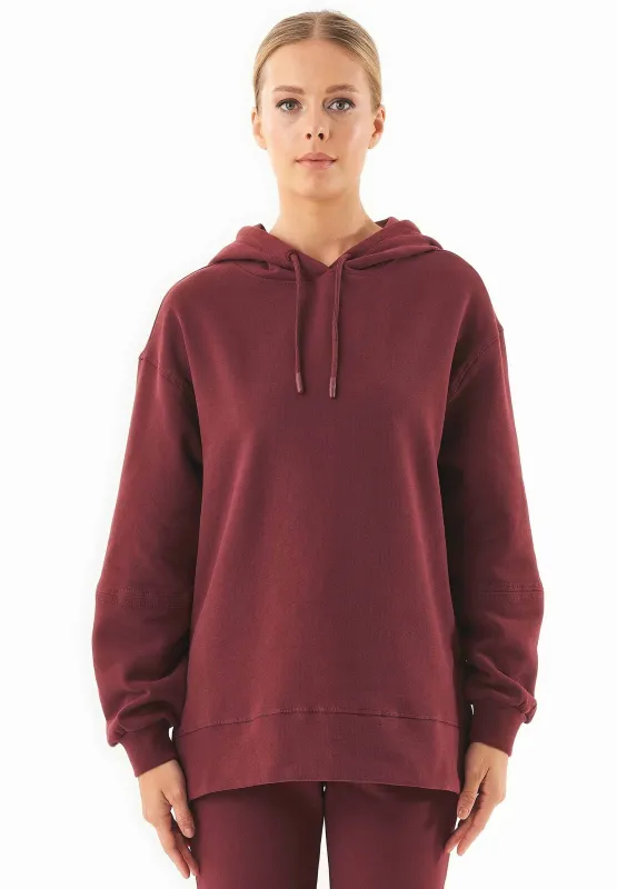Balloon Sleeve Organic Cotton Hoodie Bordeaux sold by Ivalo.com