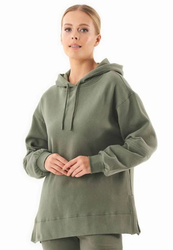 Balloon Sleeve Organic Cotton Hoodie Mid Green sold by Ivalo.com
