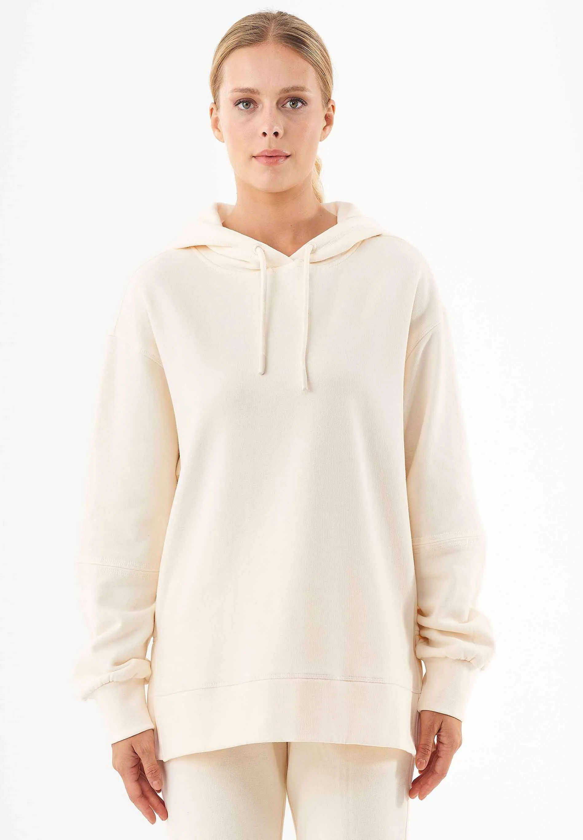 Balloon Sleeve Organic Cotton Hoodie Off White sold by Ivalo.com