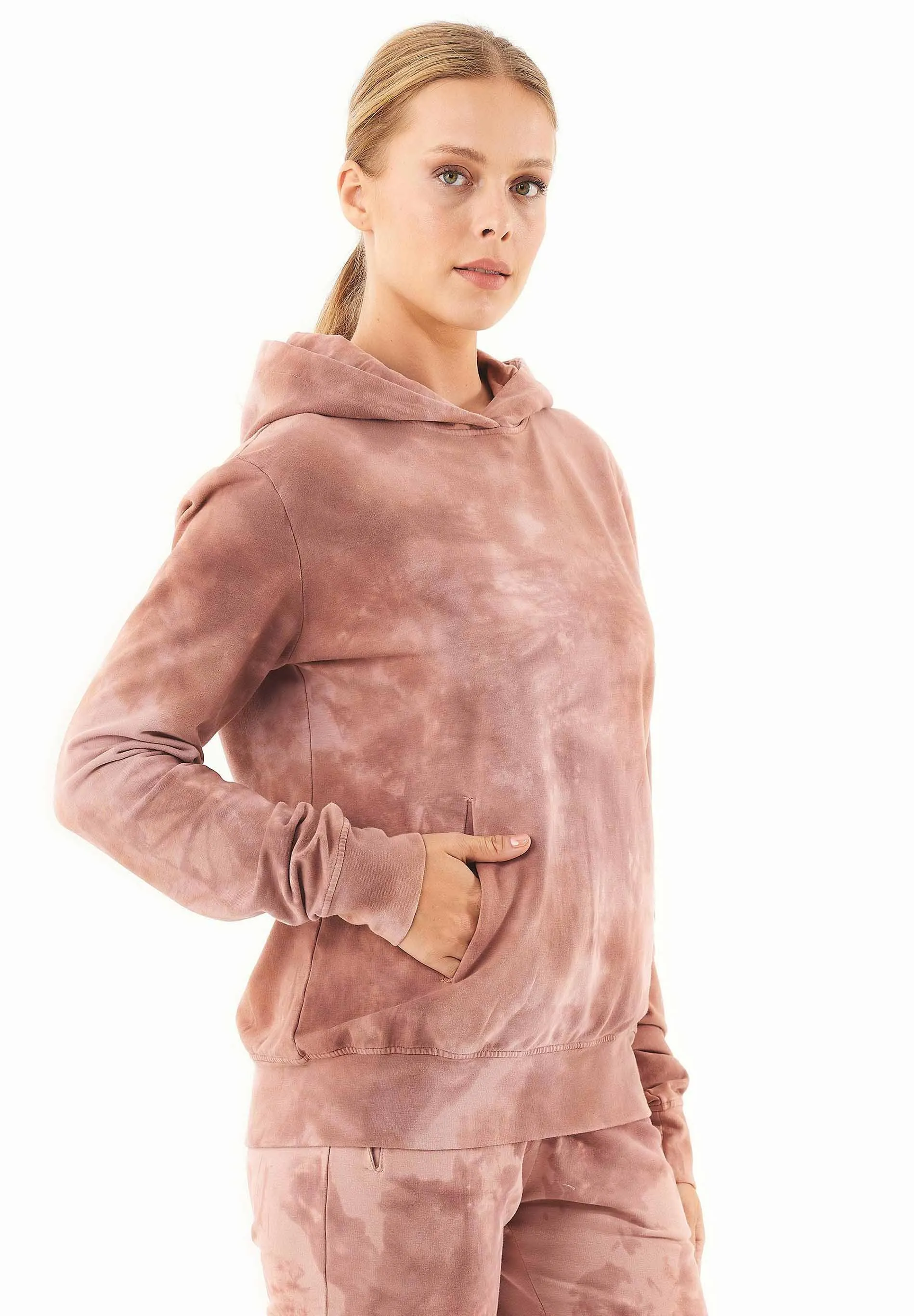 Tie-Dye Organic Cotton Hoodie Misty Rose sold by Ivalo.com