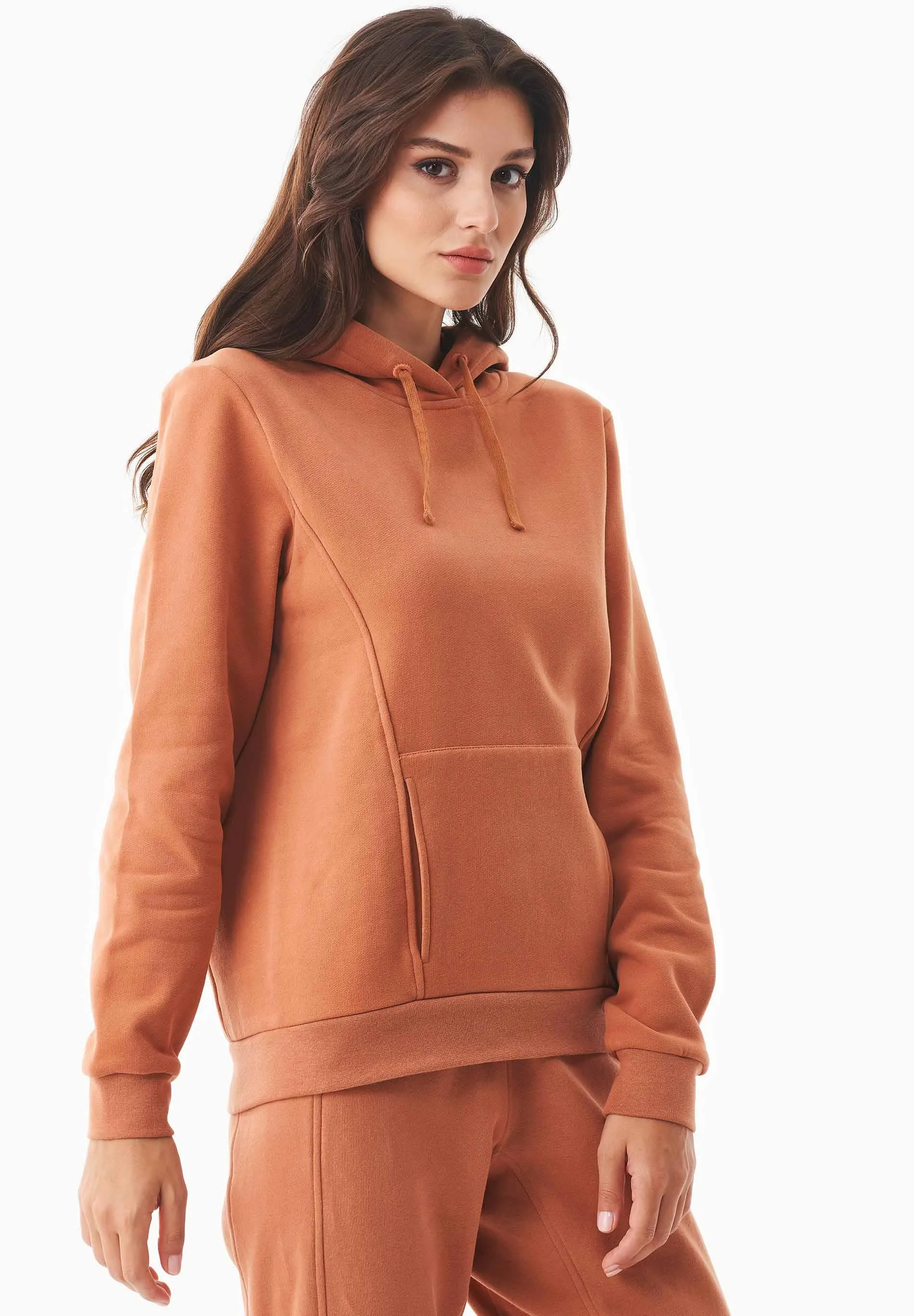 Women's Soft Touch Hoodie With Seam Details Copper sold by Ivalo.com product image thumbnail 4