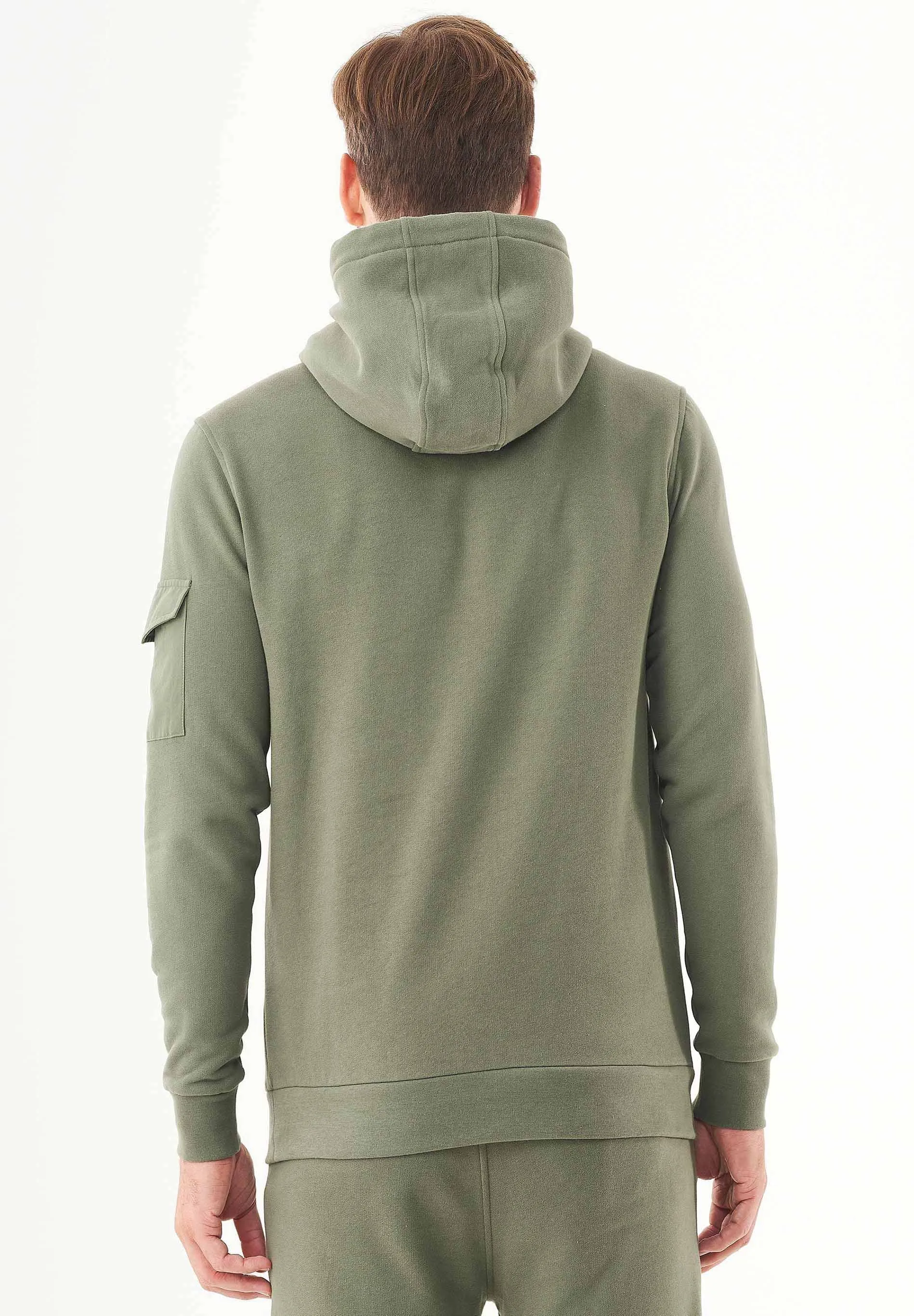 Men's Soft Touch Hoodie With Sleeve Pocket Mid Olive sold by Ivalo.com product image thumbnail 2