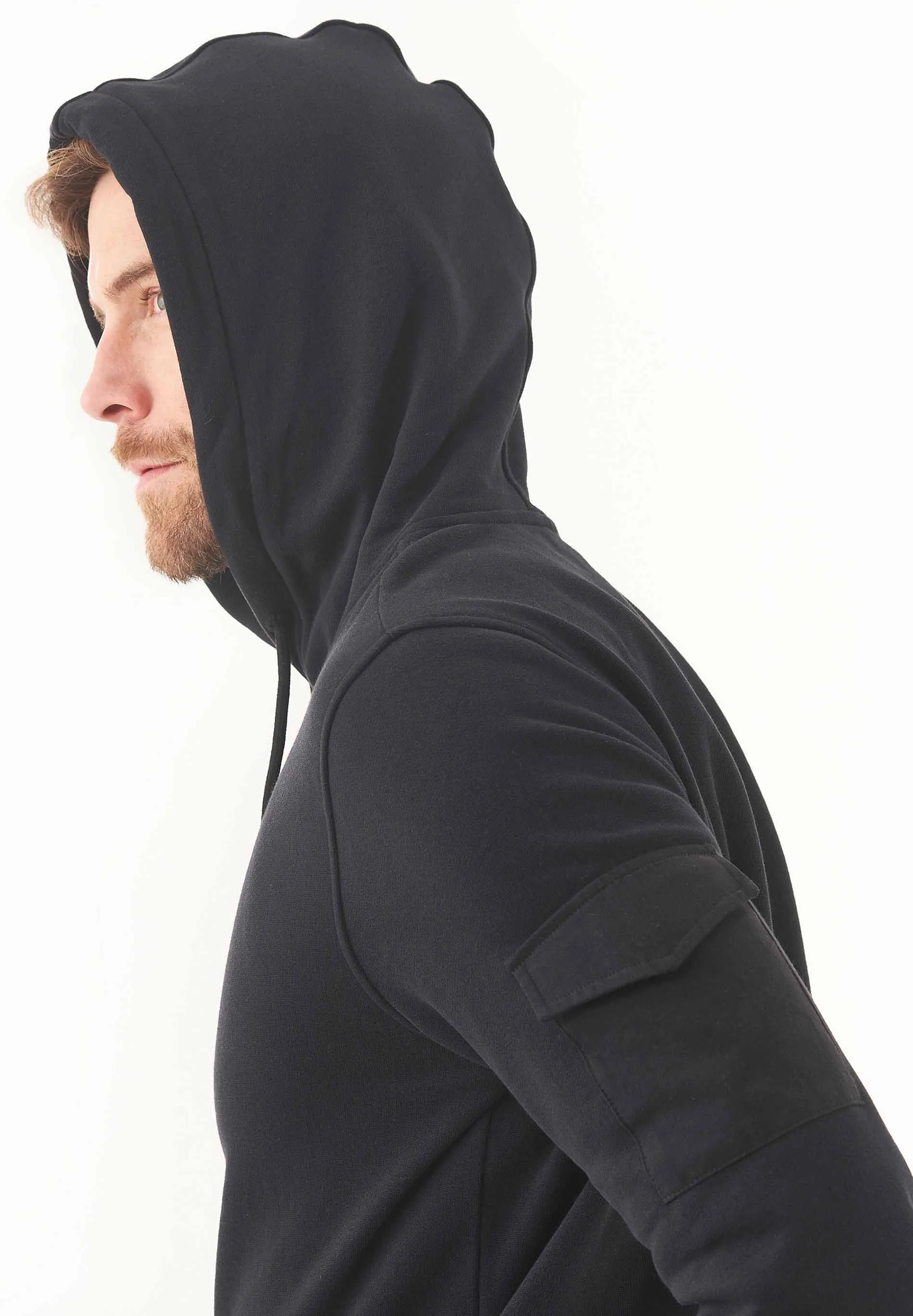 Men's Soft Touch Hoodie With Sleeve Pocket Black sold by Ivalo.com product image thumbnail 5