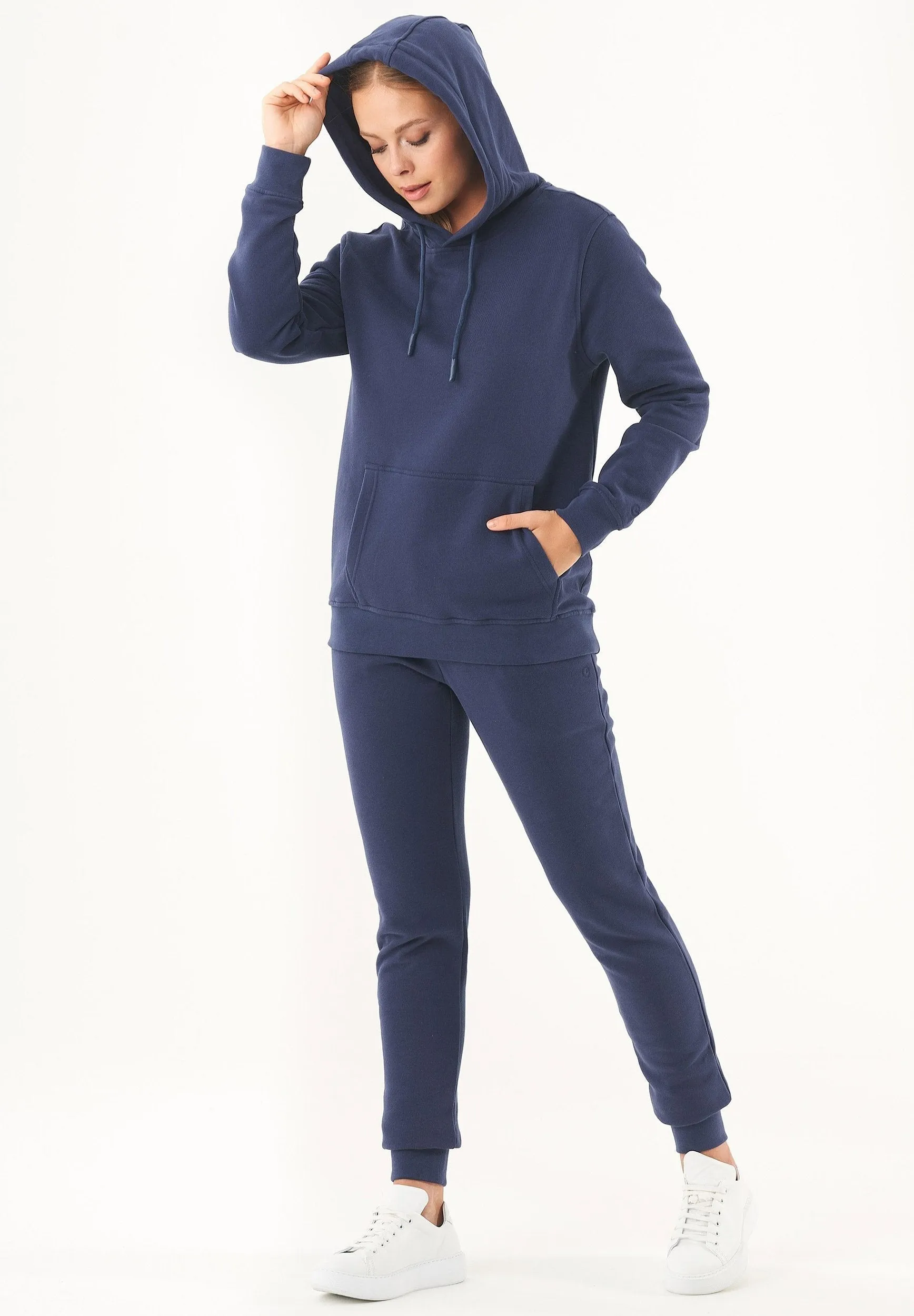 Women's Basic Soft Touch Organic Cotton Hoodie Navy sold by Ivalo.com product image thumbnail 3