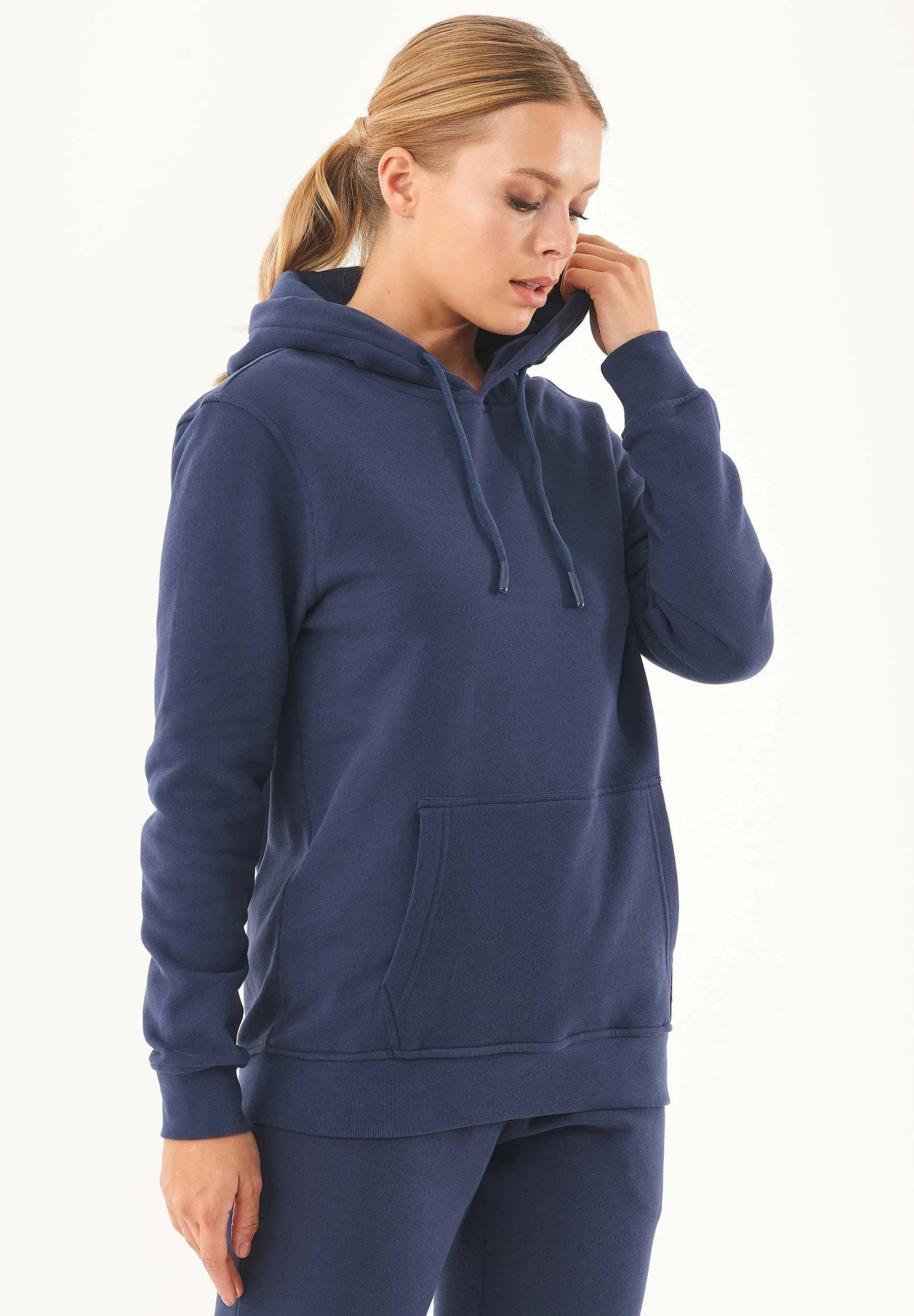 Women's Basic Soft Touch Organic Cotton Hoodie Navy sold by Ivalo.com product image thumbnail 4