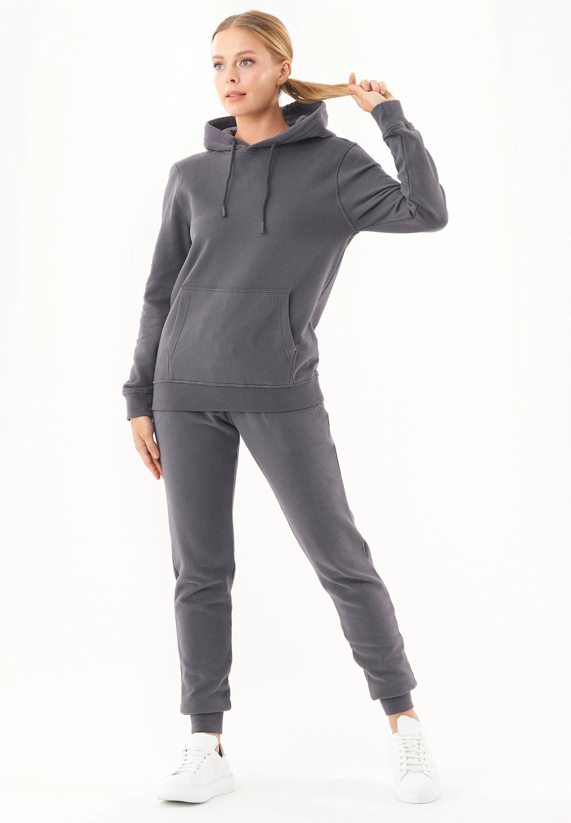 Women's Basic Soft Touch Organic Cotton Hoodie Asphalt sold by Ivalo.com product image thumbnail 3