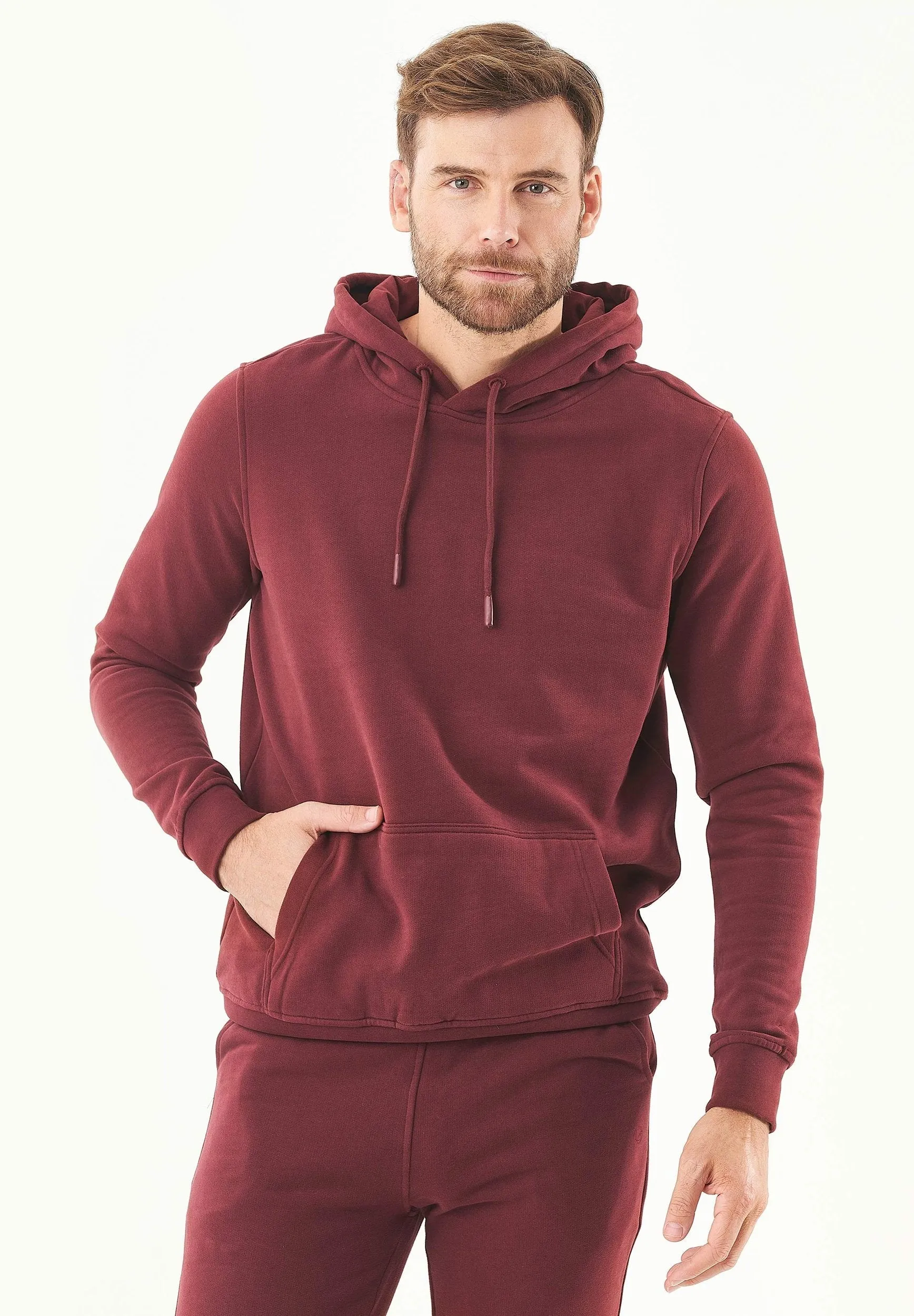 Men's Basic Soft Touch Organic Cotton Hoodie Bordeaux sold by Ivalo.com