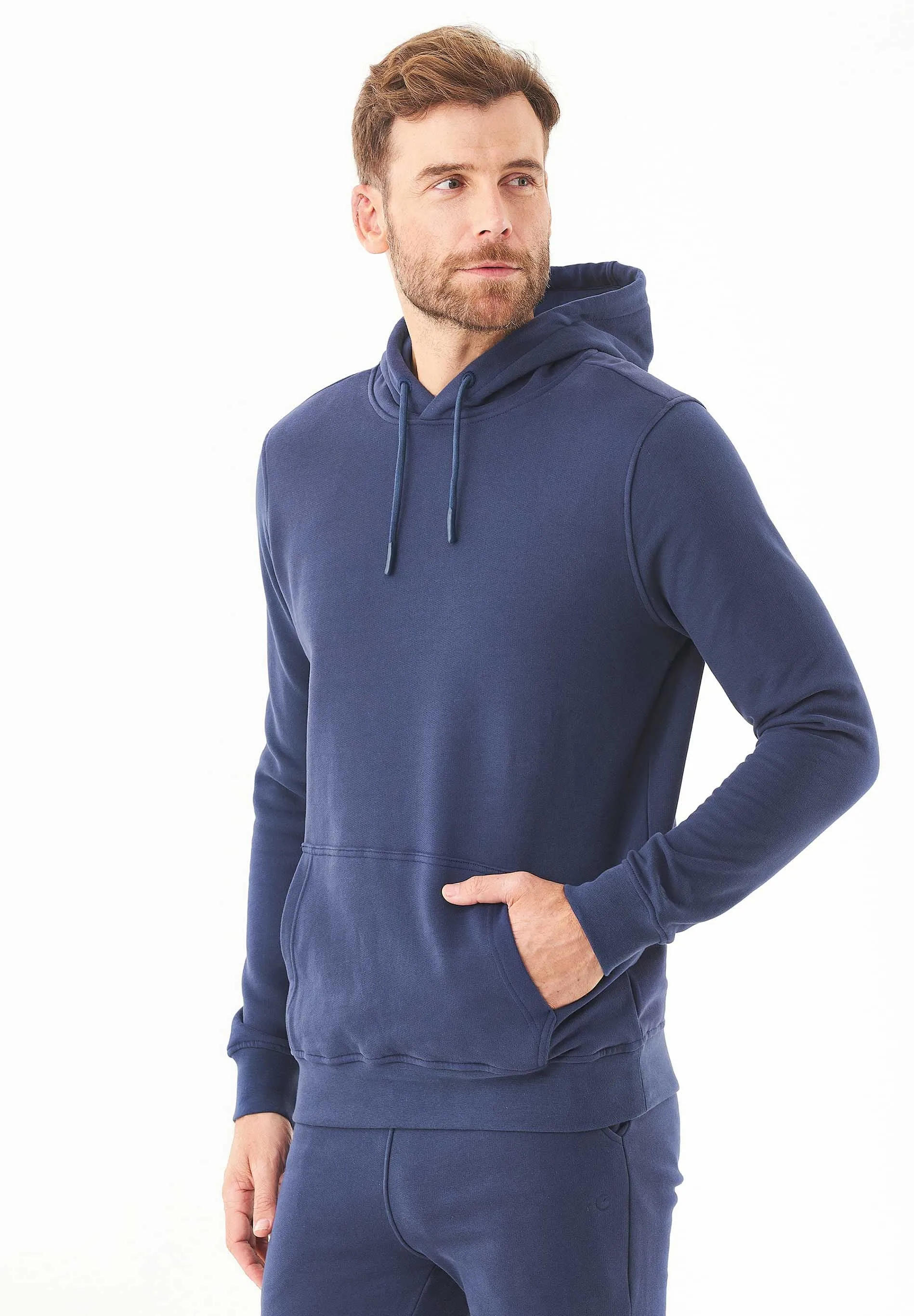 Men's Basic Soft Touch Organic Cotton Hoodie Navy sold by Ivalo.com product image thumbnail 3