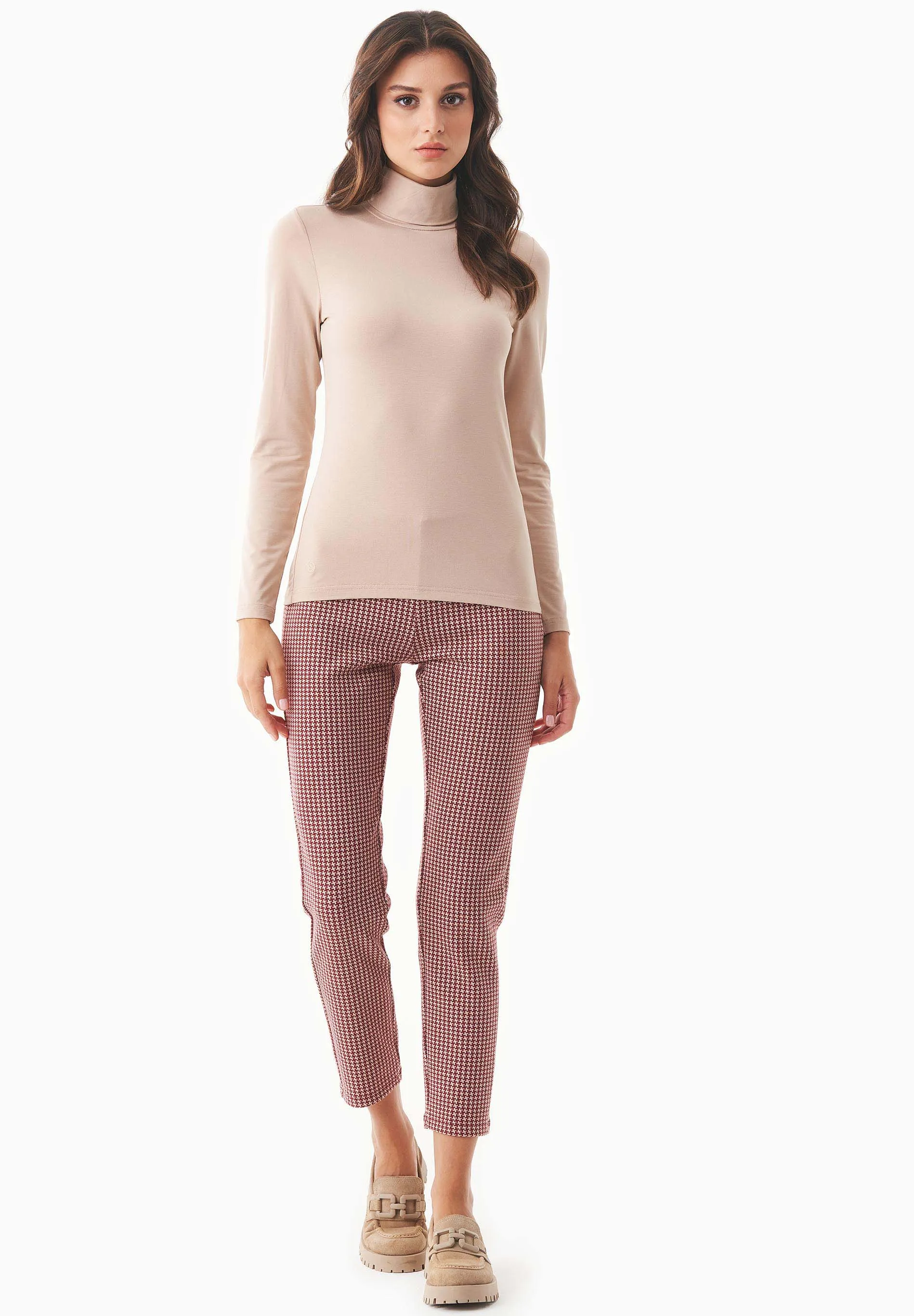 Women's Turtleneck Long-Sleeve Top Beige sold by Ivalo.com product image thumbnail 3