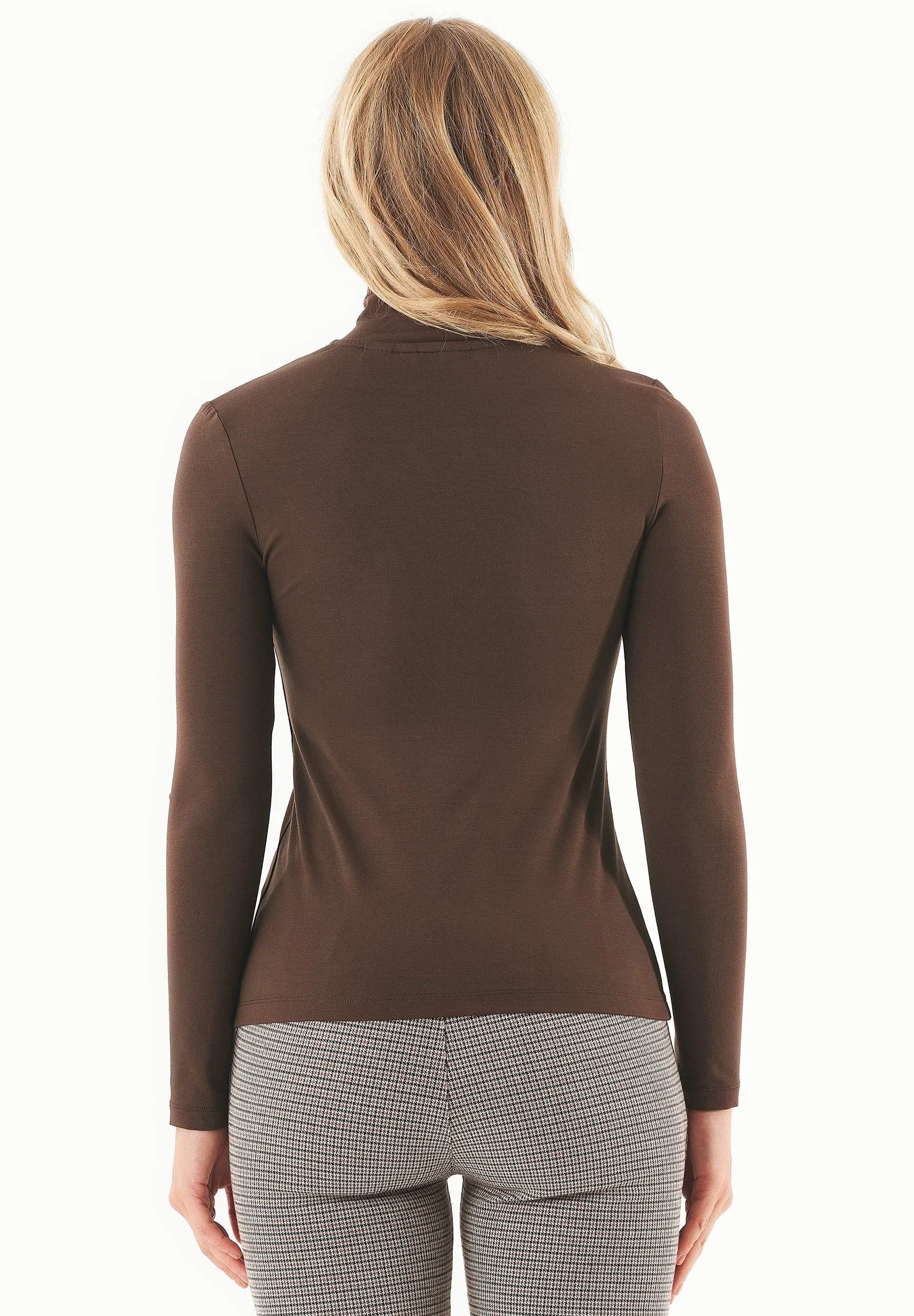 Women's Turtleneck Long-Sleeve Top Chestnut Brown sold by Ivalo.com product image thumbnail 2