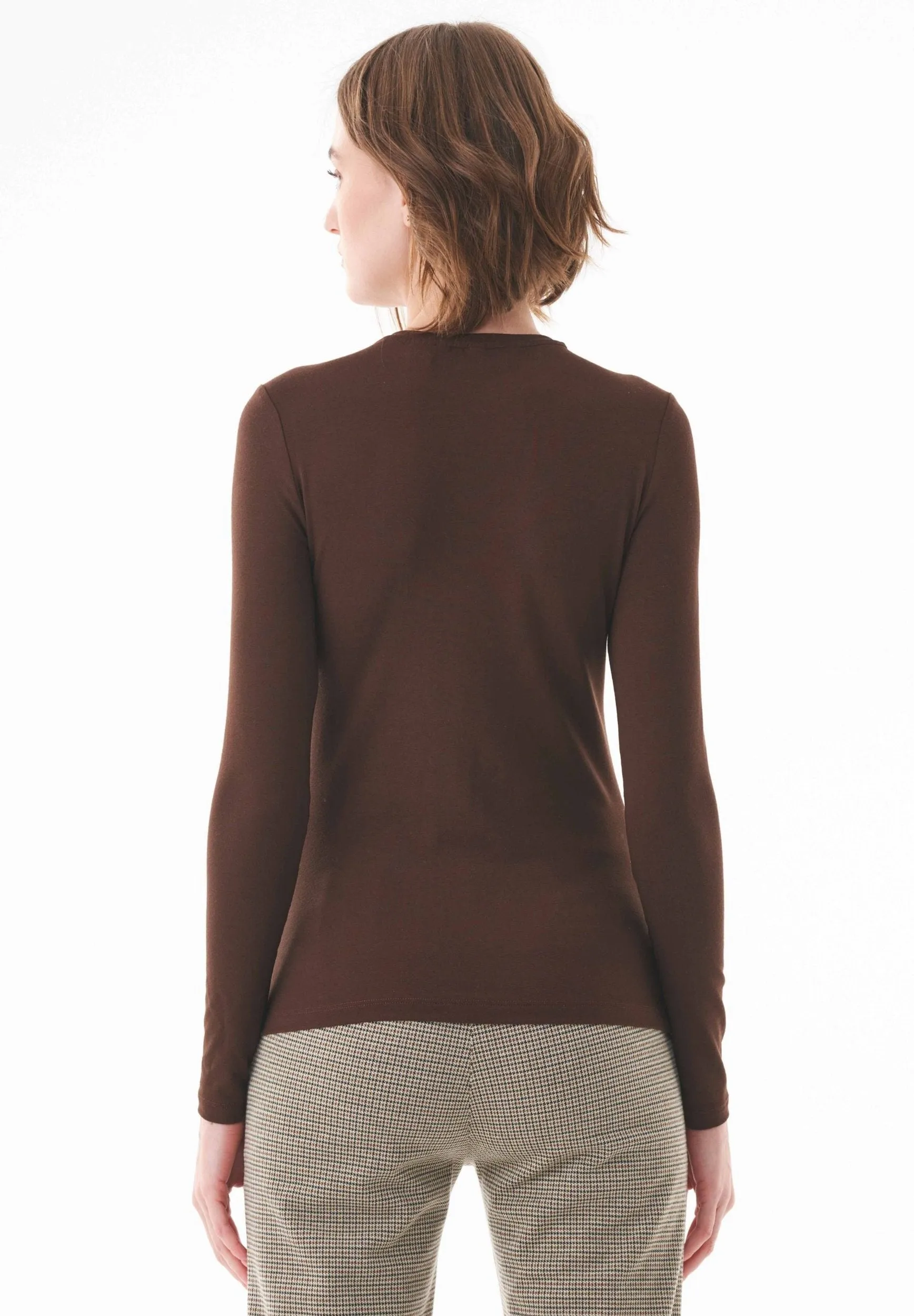 Women's O-Neck Long-Sleeve Top Chestnut Brown sold by Ivalo.com product image thumbnail 2