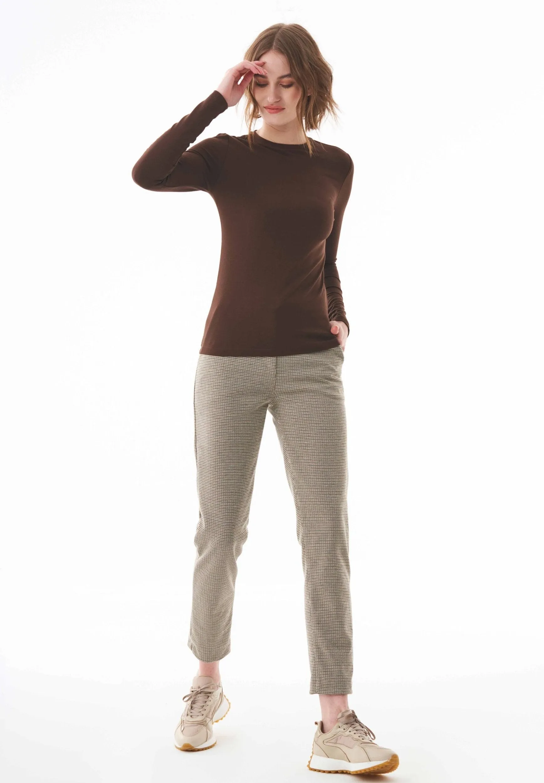 Women's O-Neck Long-Sleeve Top Chestnut Brown sold by Ivalo.com product image thumbnail 4