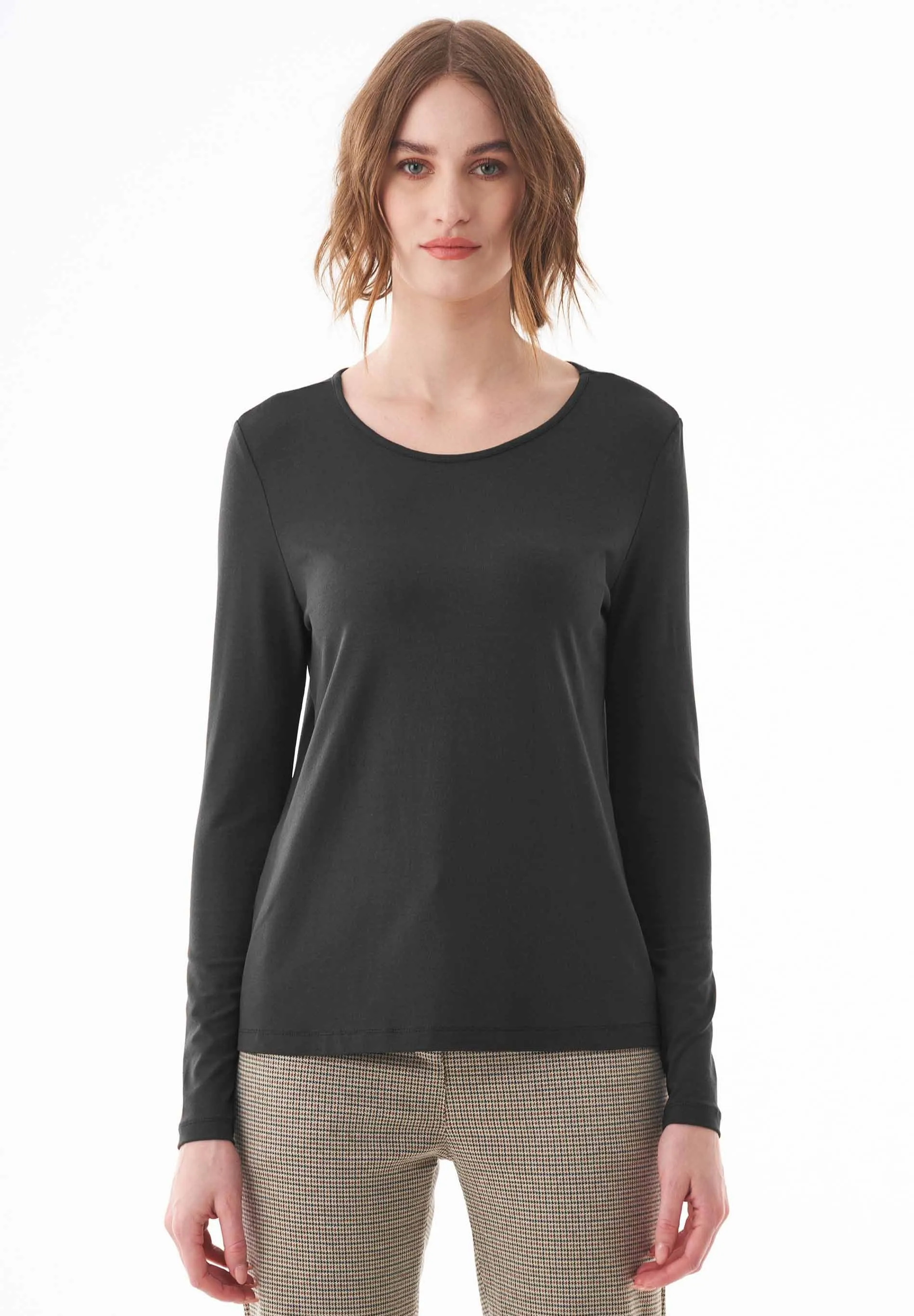 Women's Round Neck Long-Sleeve T-Shirt Black sold by Ivalo.com product image thumbnail 3