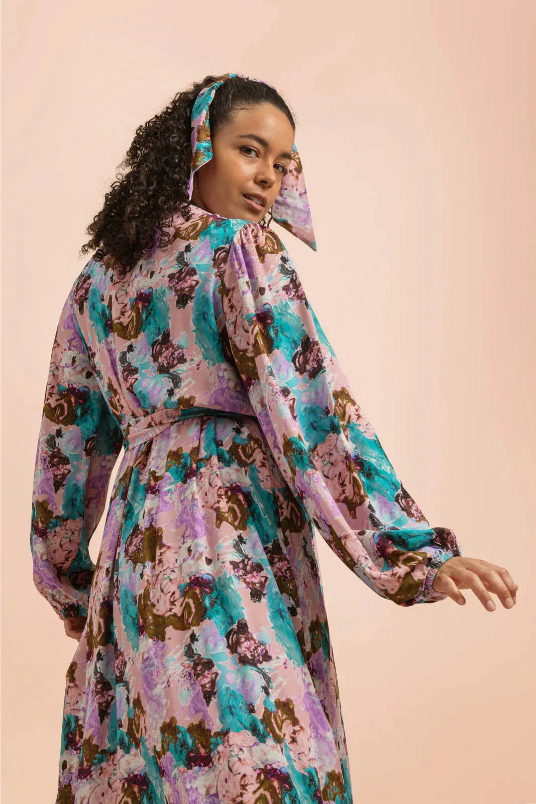 Wrap Midi Dress Candy Aquarelle sold by Ivalo.com product image thumbnail 4