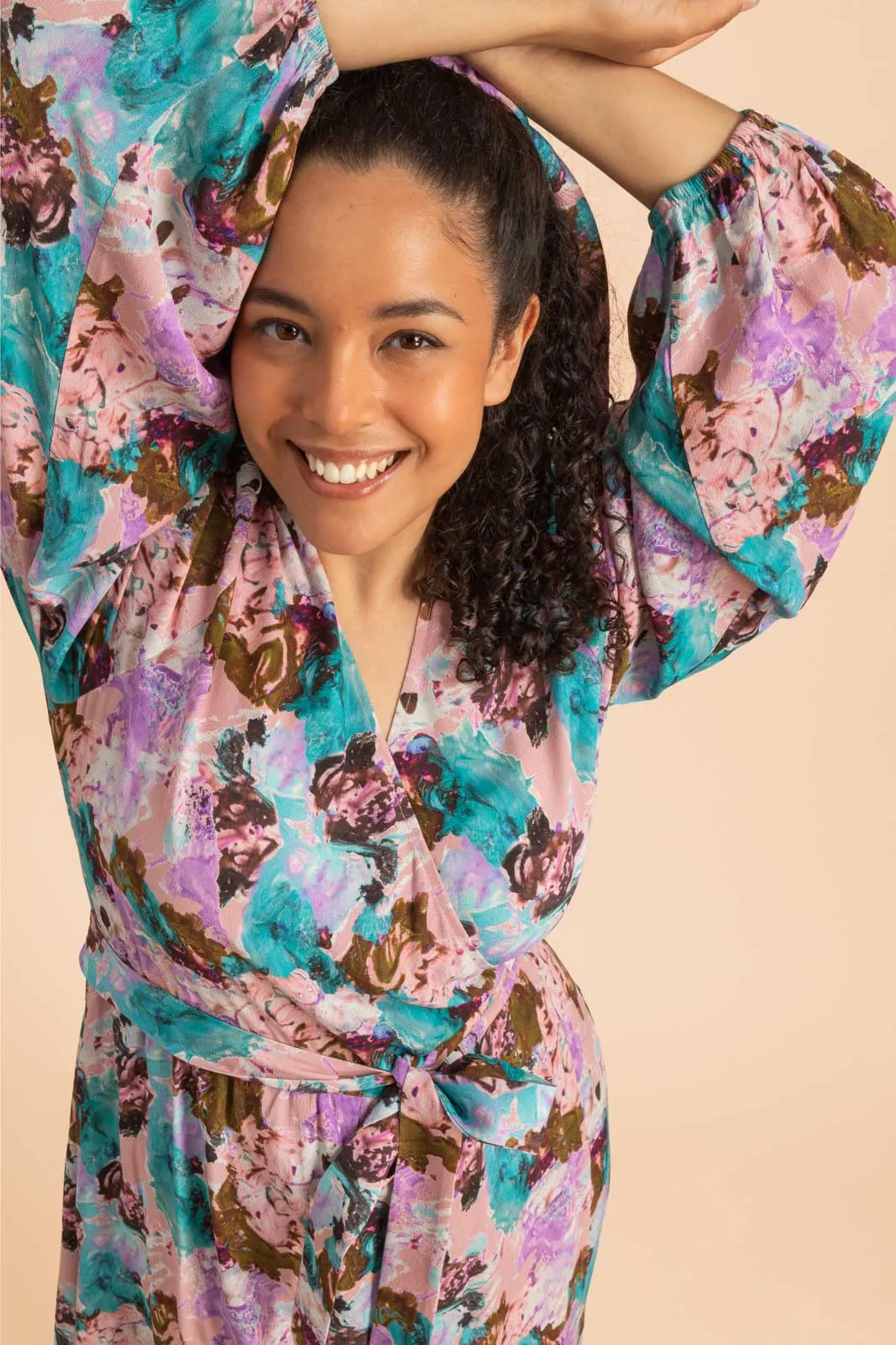 Wrap Midi Dress Candy Aquarelle sold by Ivalo.com product image thumbnail 5
