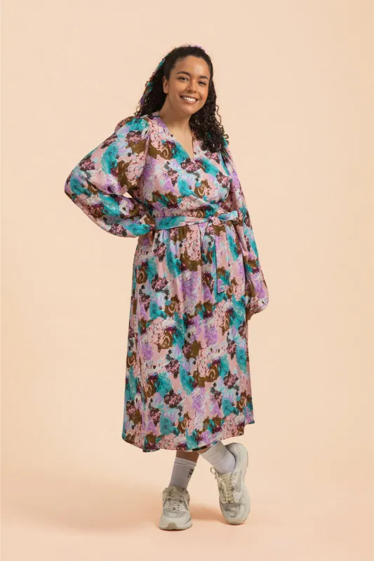 Wrap Midi Dress Candy Aquarelle made by Ivalo.com