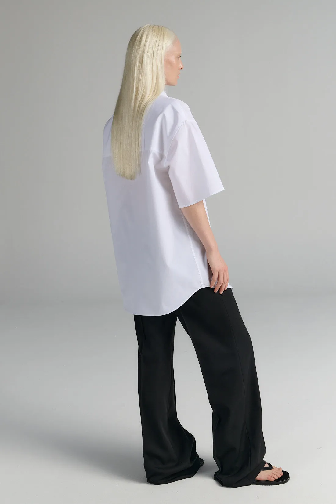 Short Sleeve Button-Up Shirt White sold by Ivalo.com product image thumbnail 2