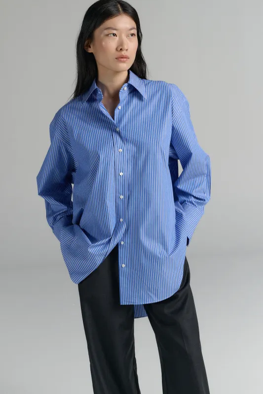 Rhea Button-Up Shirt Blue Stripe sold by Ivalo.com