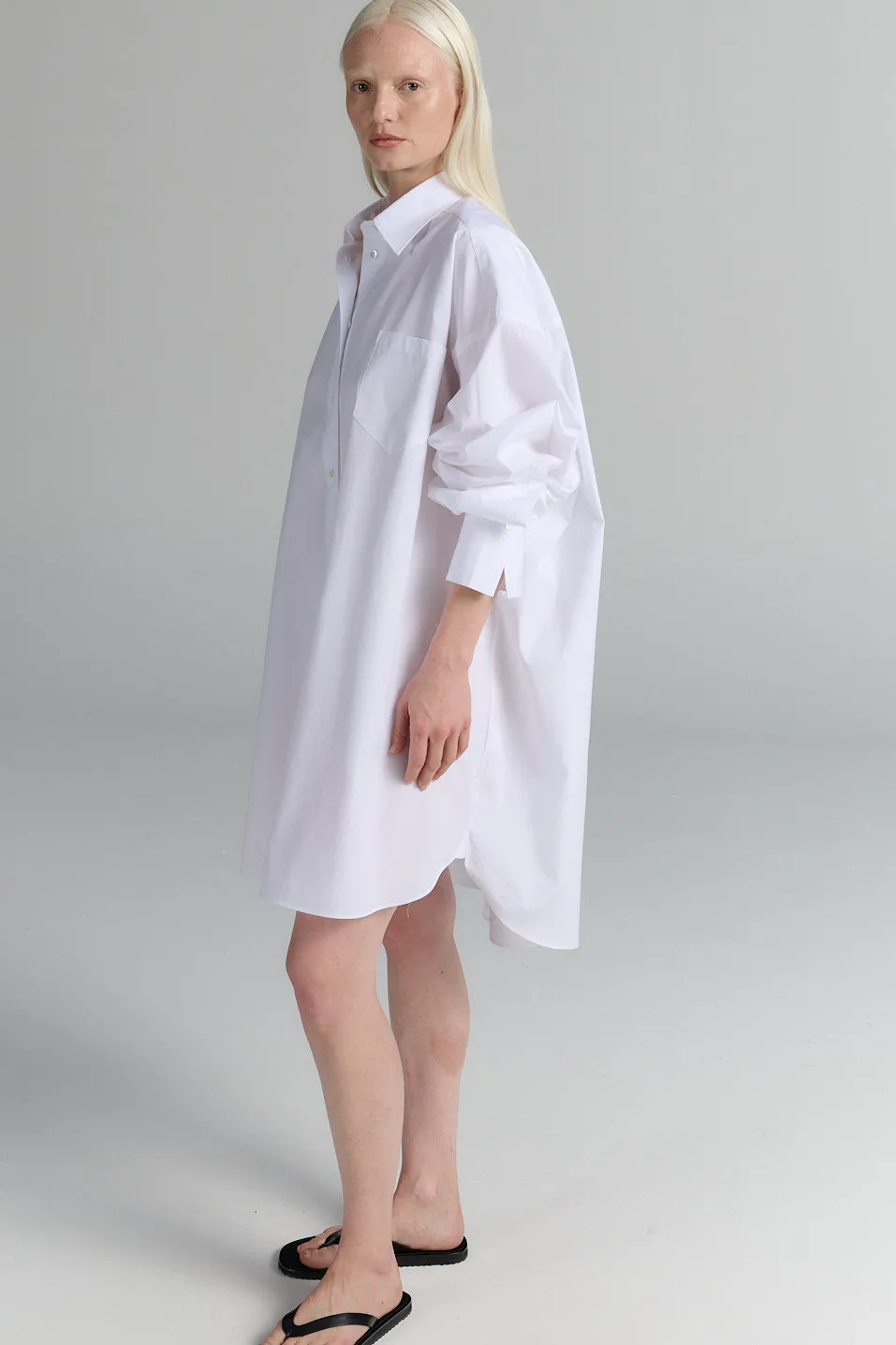 Rhea Shirt Dress White sold by Ivalo.com