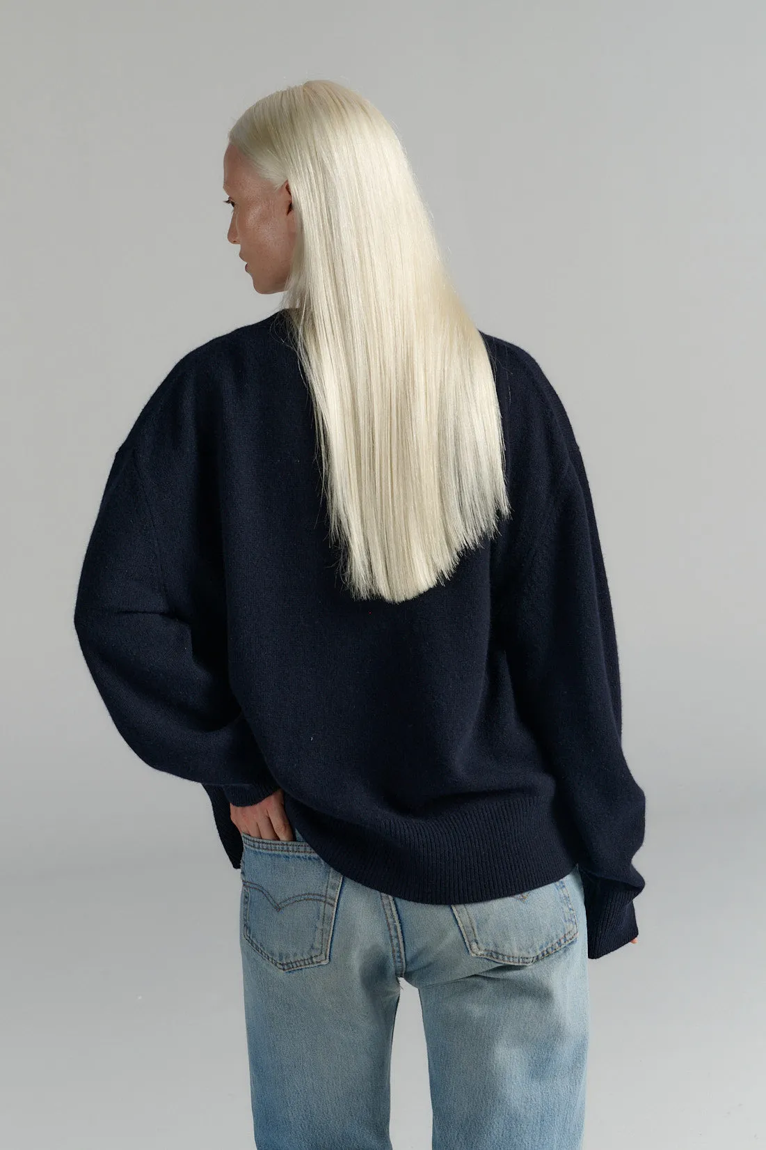 Heavy Merino-Cashmere Cardigan Navy sold by Ivalo.com product image thumbnail 3