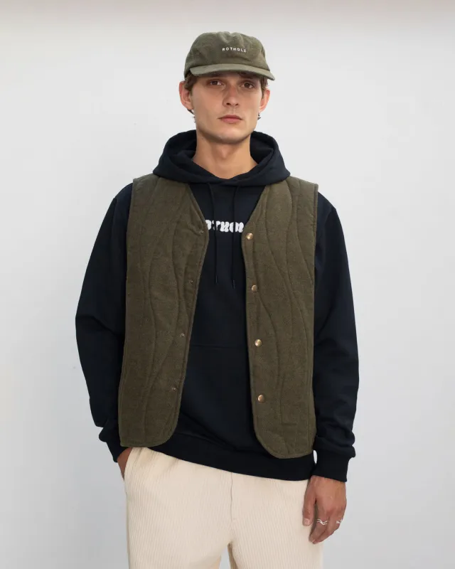 Quilt Organic Flannel Vest Moss Green sold by Ivalo.com