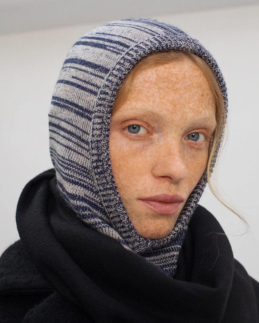 Knit Merino Wool Balaclava Striped Navy sold by Ivalo.com product image thumbnail 2